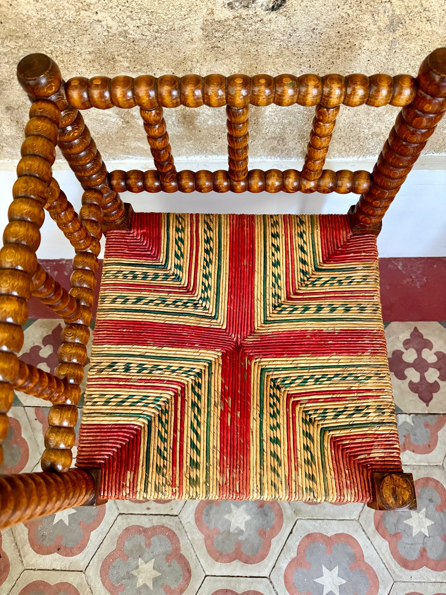 Early C20th French Bobbin Corner Chair