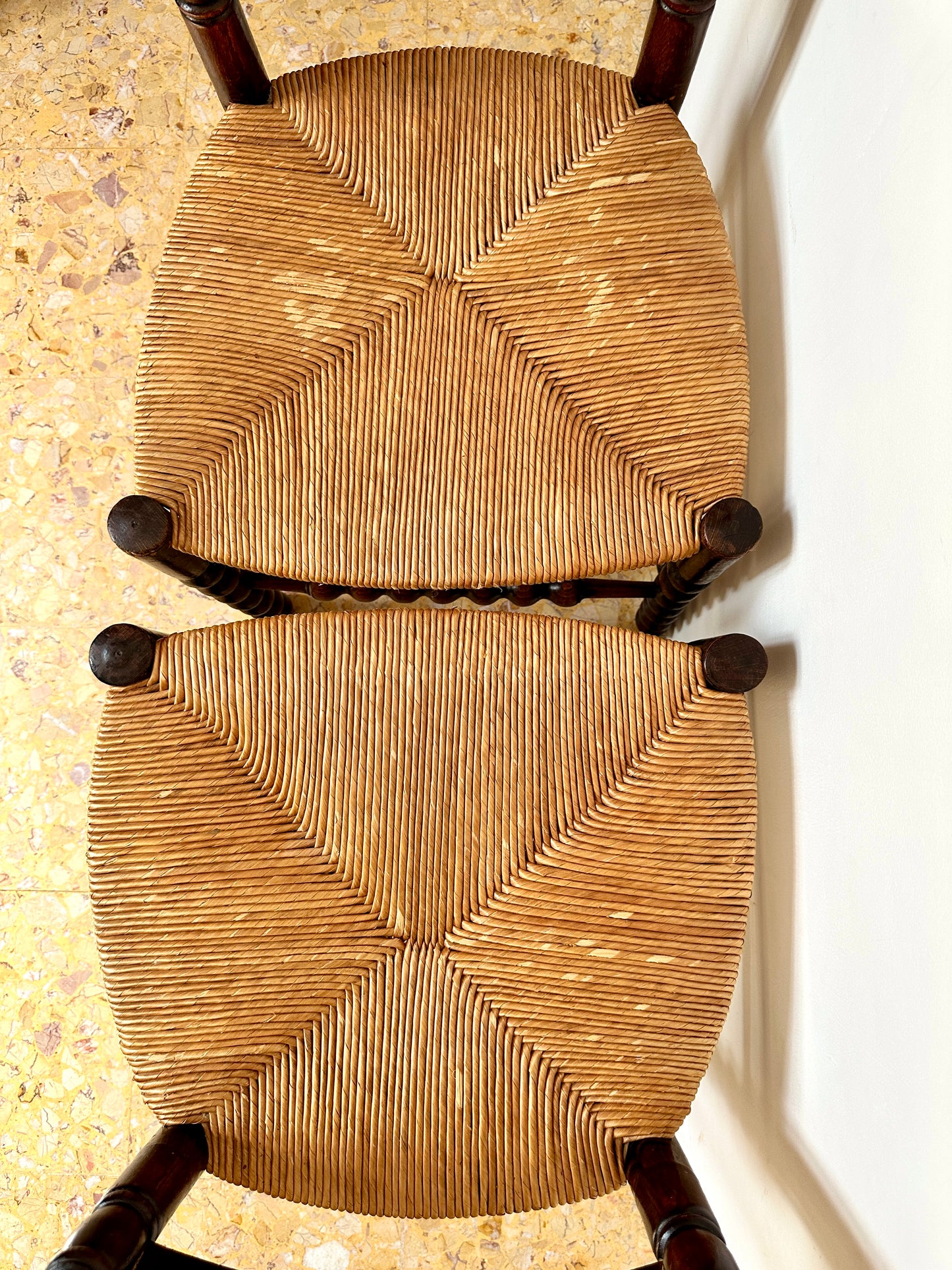 Pair Of French Rush Seat Occasional Chairs