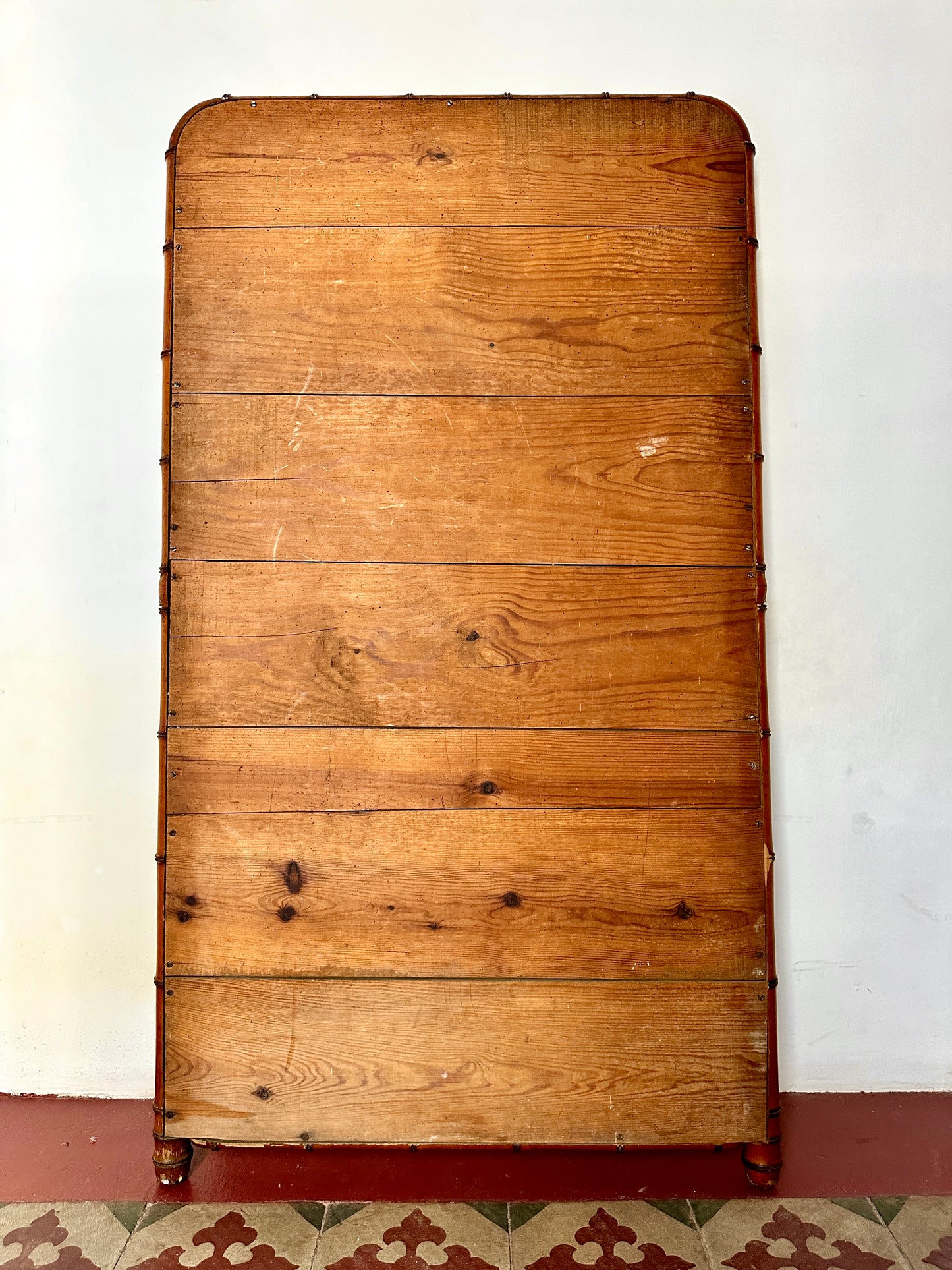 Large C19th French Faux Bamboo Mirror