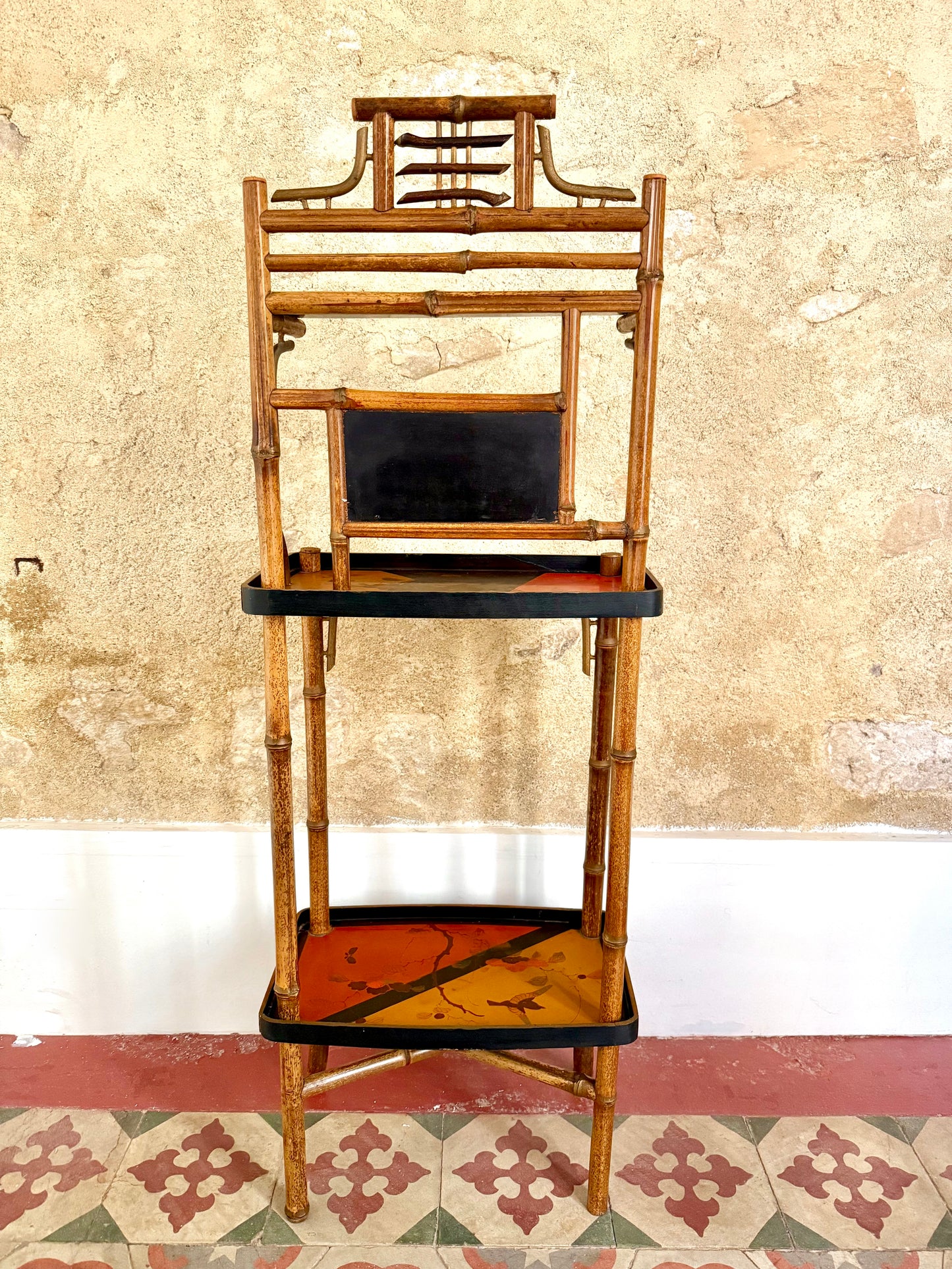 Aesthetic Movement Japanned Standing Shelf