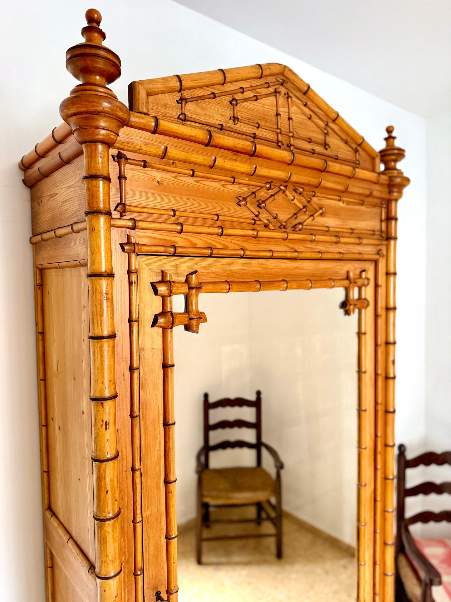 C19th French Faux Bamboo Armoire