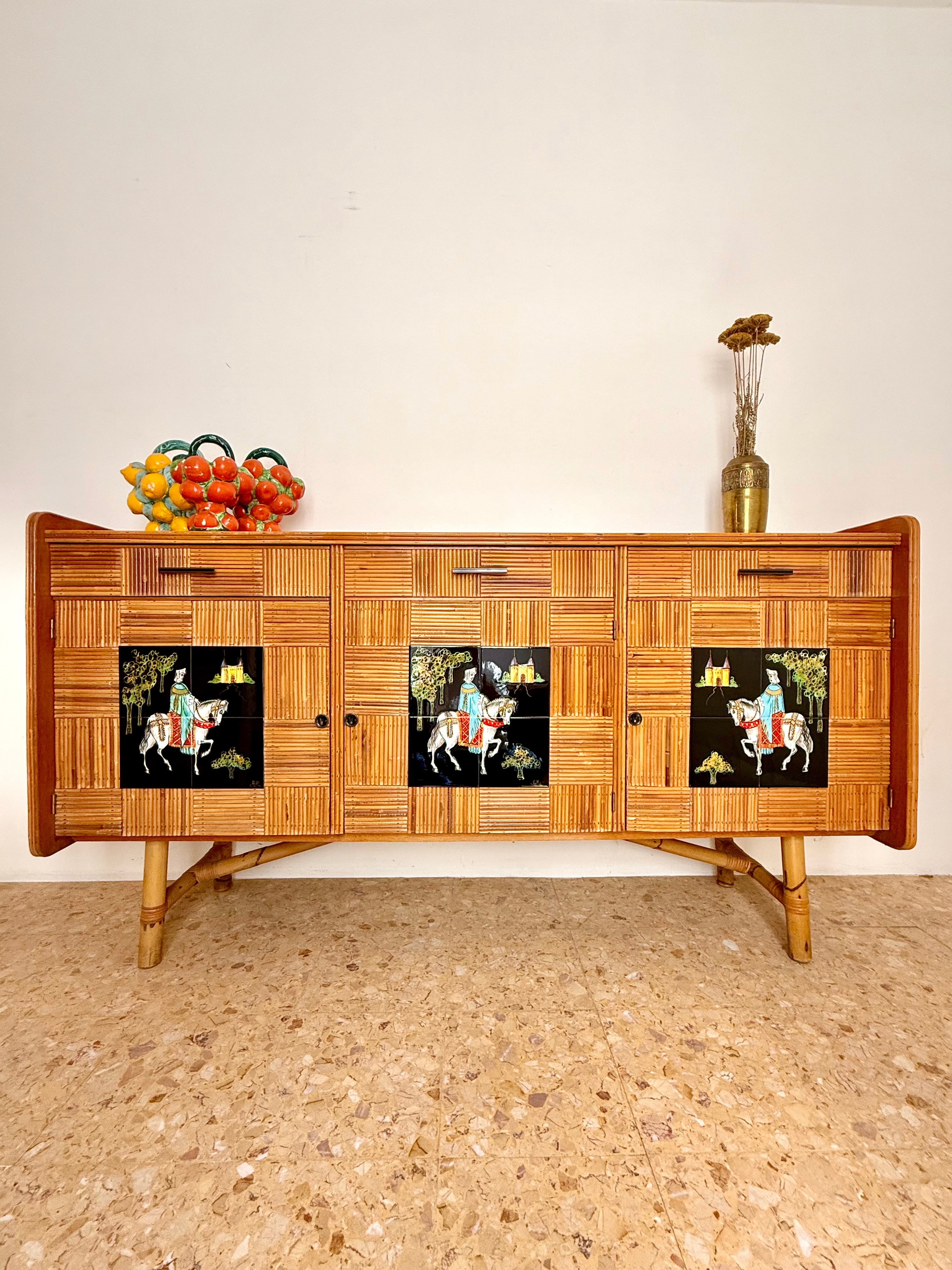 アトリエ・ヴィンテージ 1950s Audoux Et Minet Pencil Reed Sideboard – Saint Loup Decorative