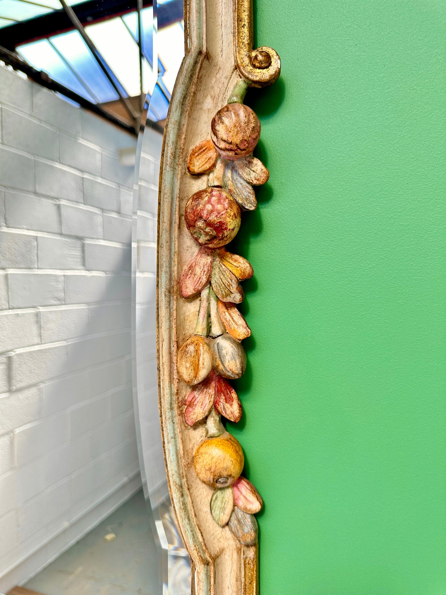 Early C20th Italian Polychromed Fruit Mirror