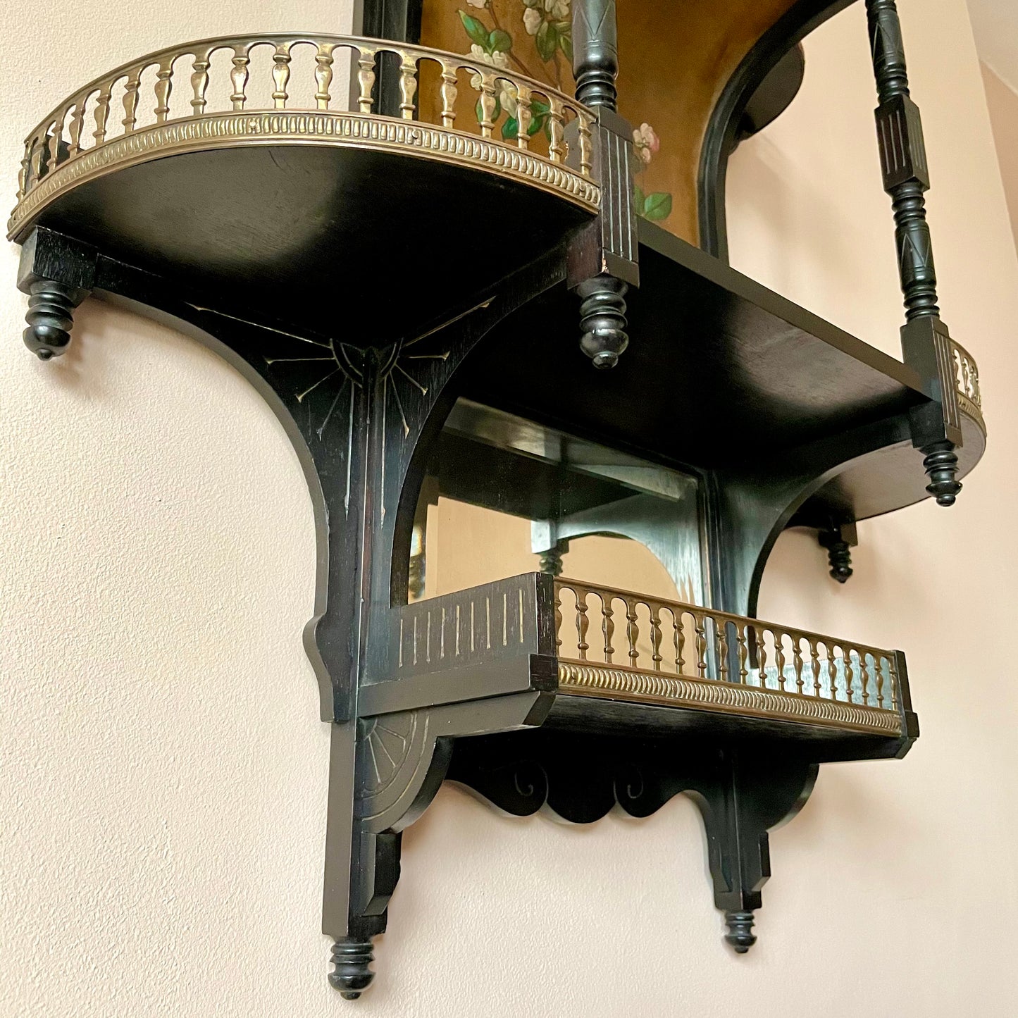 Aesthetic Movement Ebonised Wall Shelf