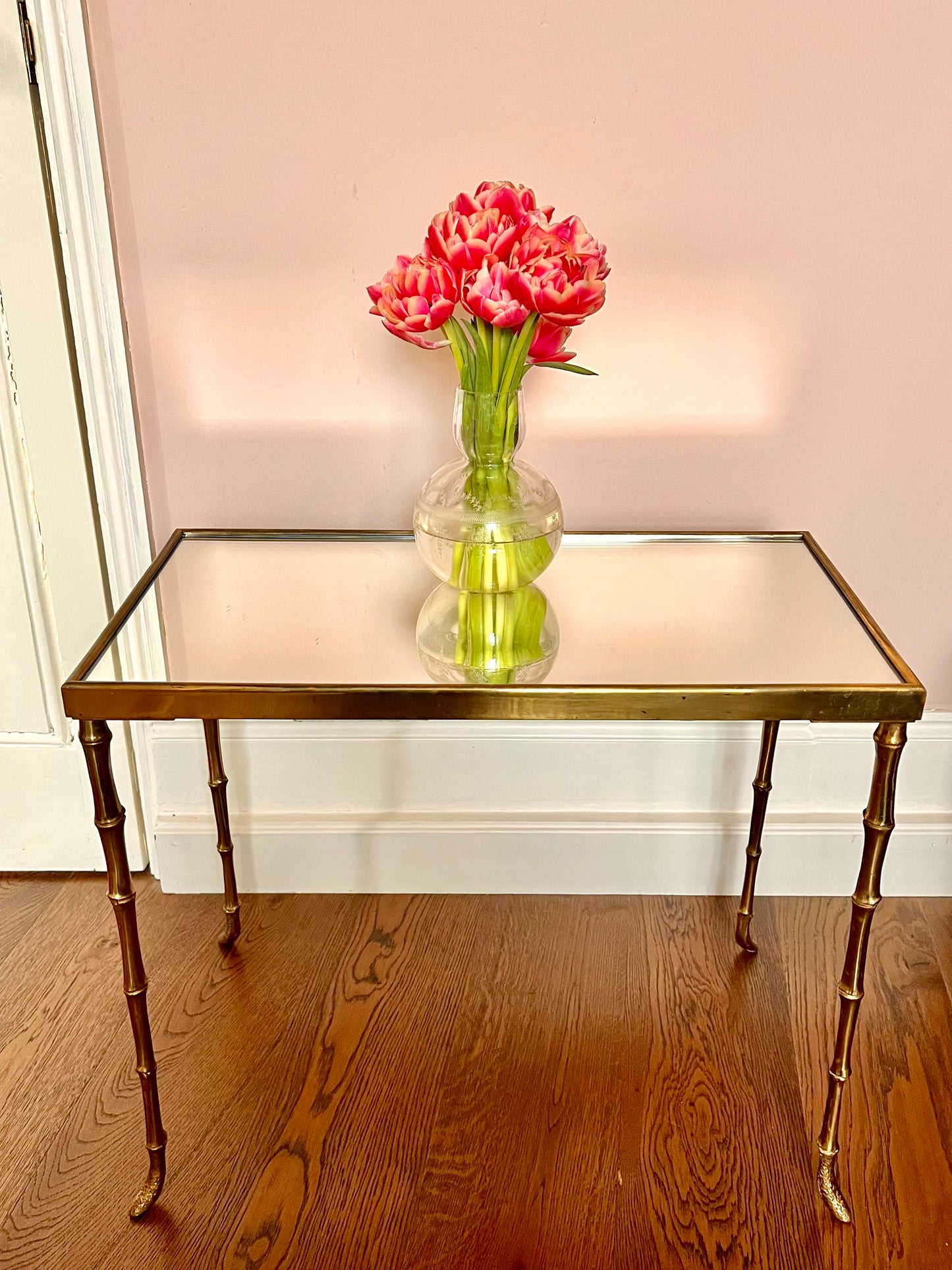 1960s Maison Baguès Faux Bamboo Side Table