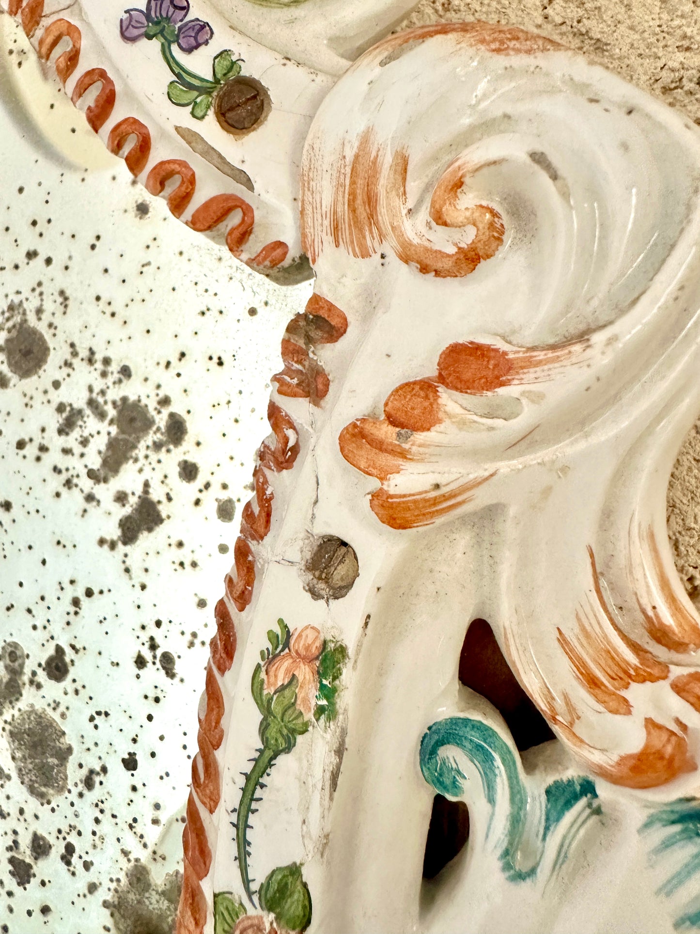 Pair Of Early C19th Bassano Ceramic Mirrors