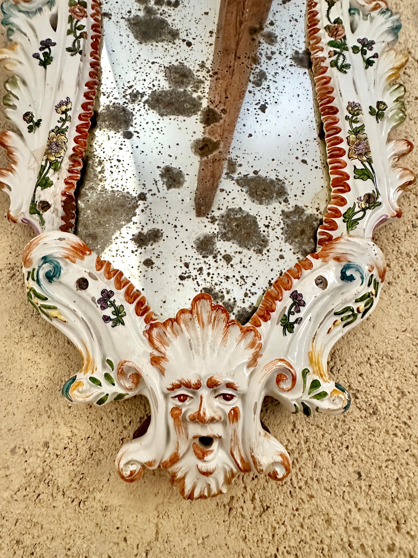 Pair Of Early C19th Bassano Ceramic Mirrors