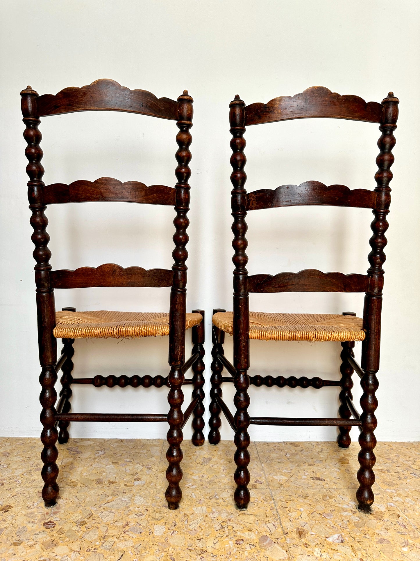 Pair Of French Rush Seat Occasional Chairs