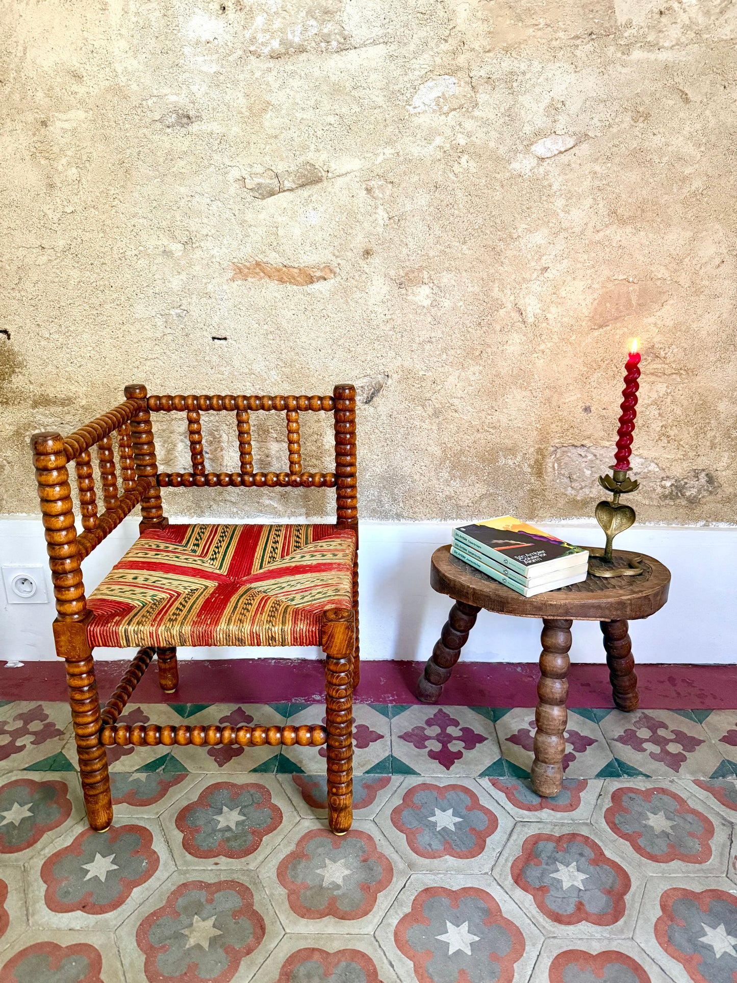 Early C20th French Bobbin Corner Chair