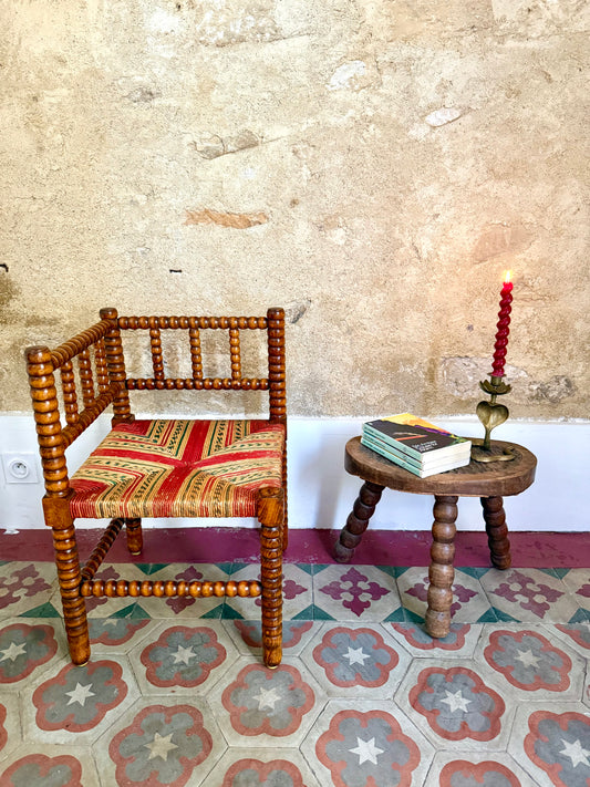 Early C20th French Bobbin Corner Chair