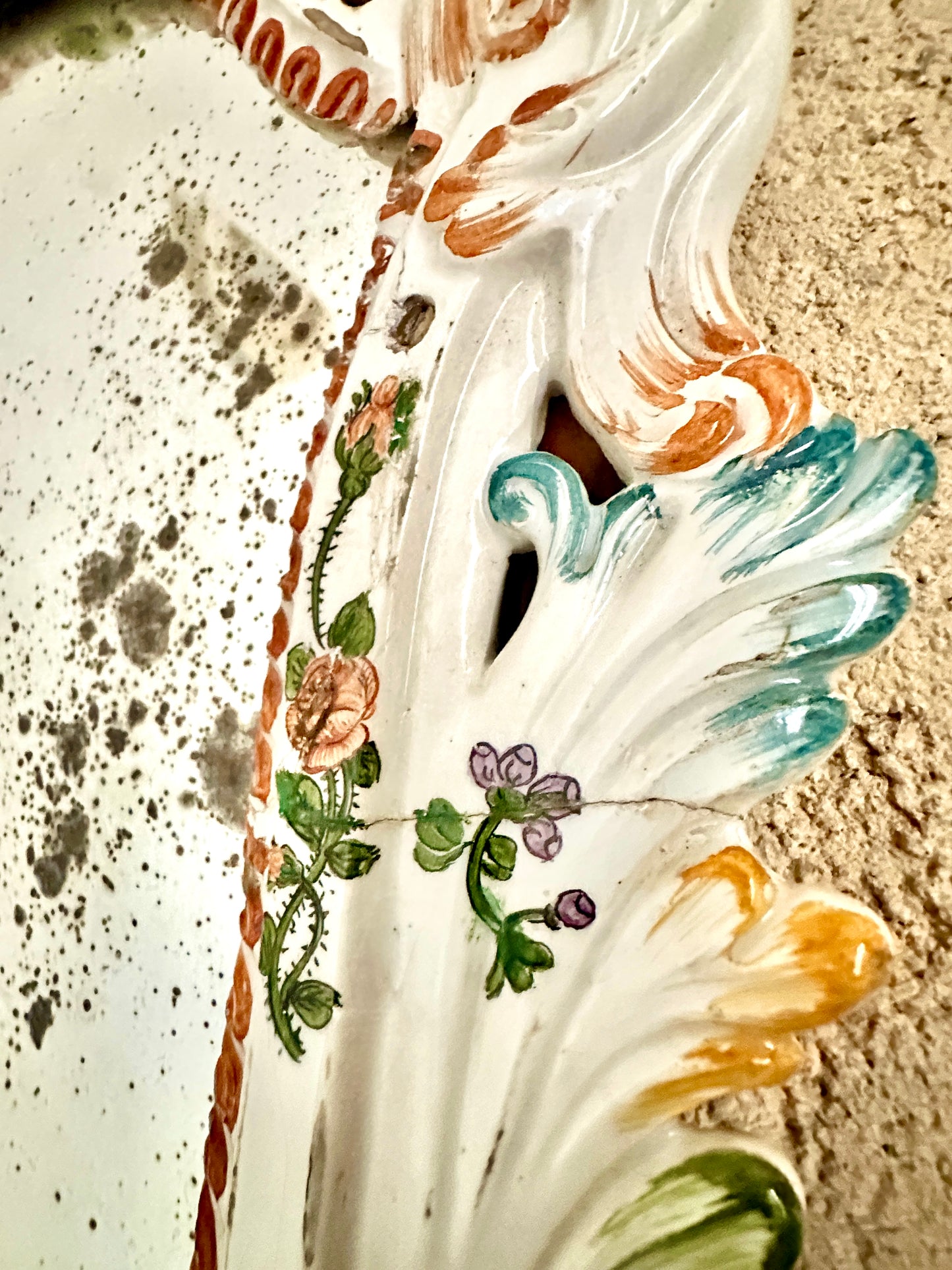 Pair Of Early C19th Bassano Ceramic Mirrors