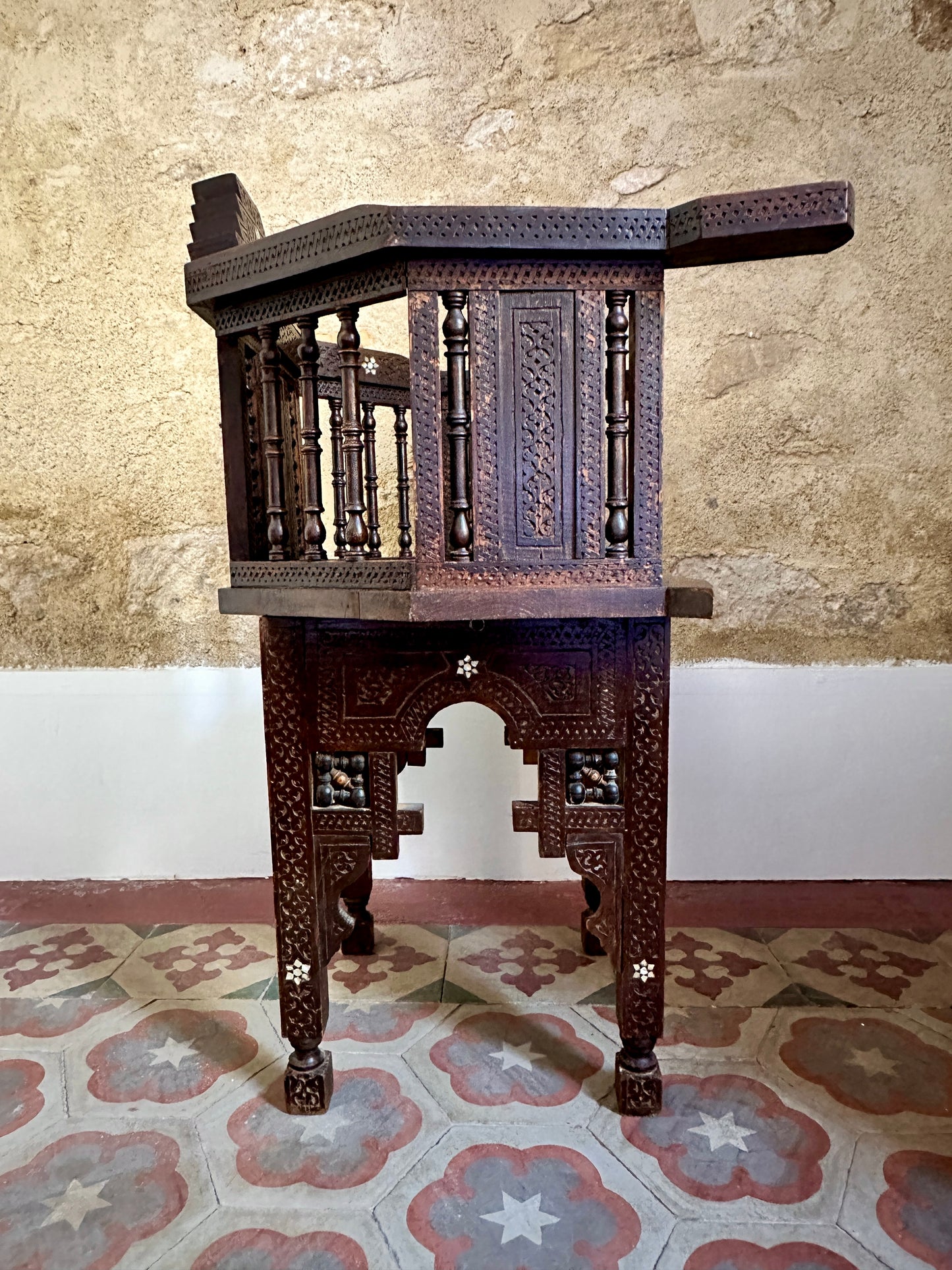 Pair Of Syrian Mother-Of-Pearl Inlaid Armchairs