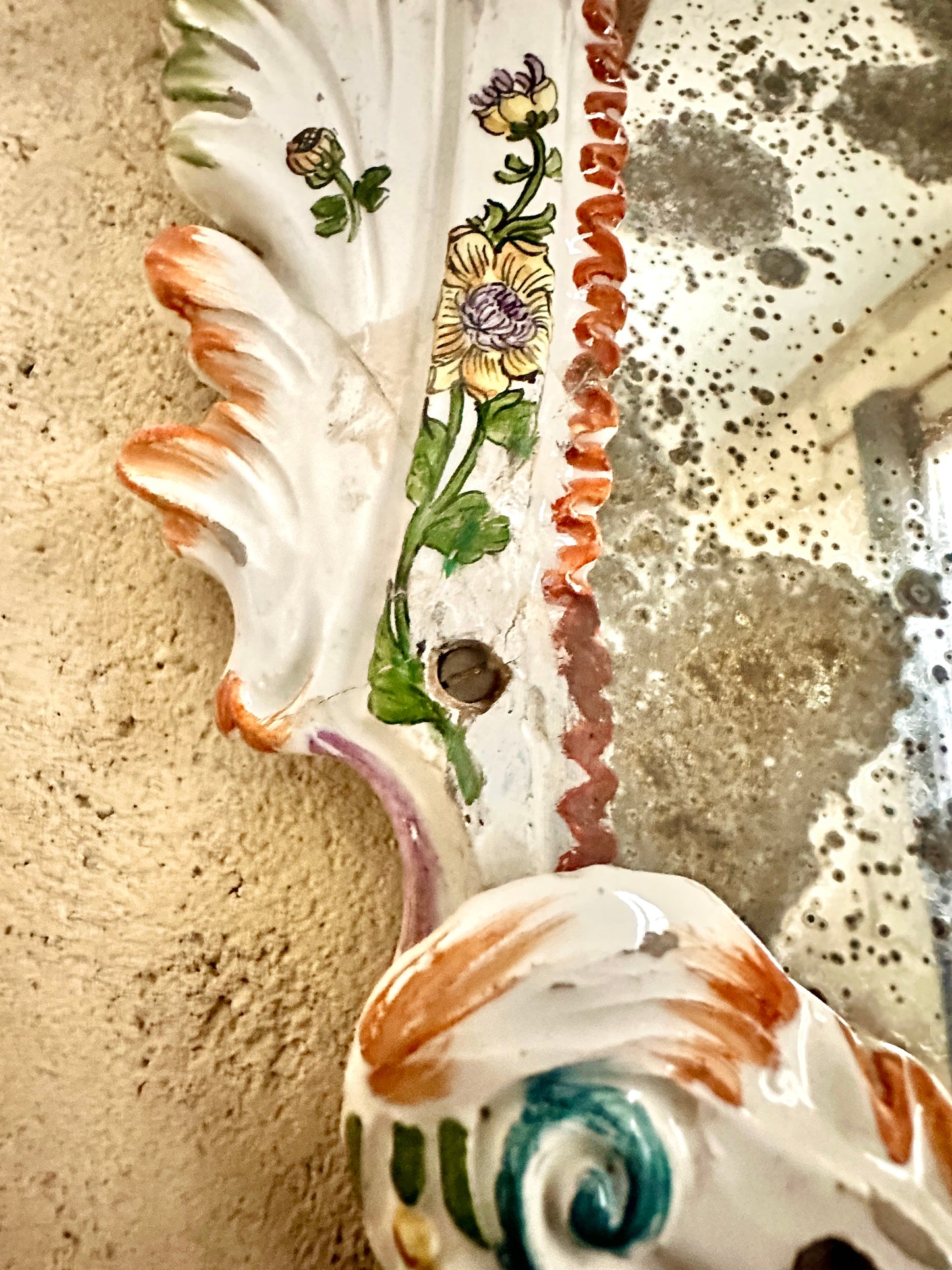 Pair Of Early C19th Bassano Ceramic Mirrors