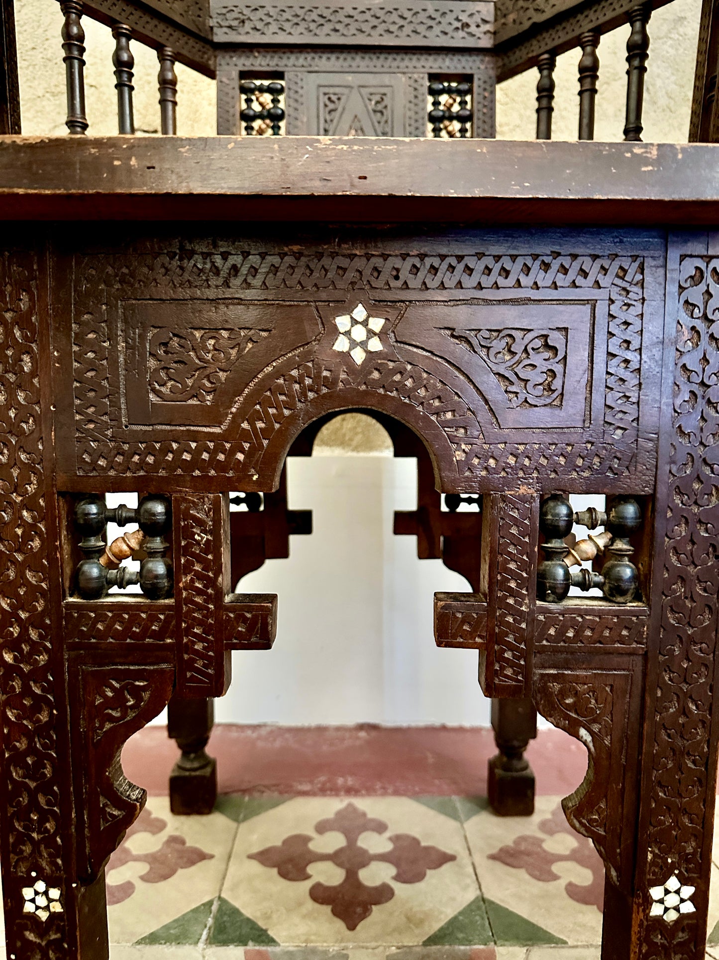 Pair Of Syrian Mother-Of-Pearl Inlaid Armchairs