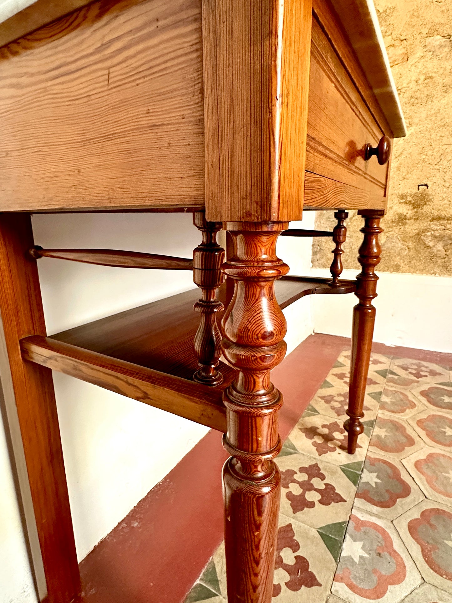 C19th French Pine & Marble Washstand