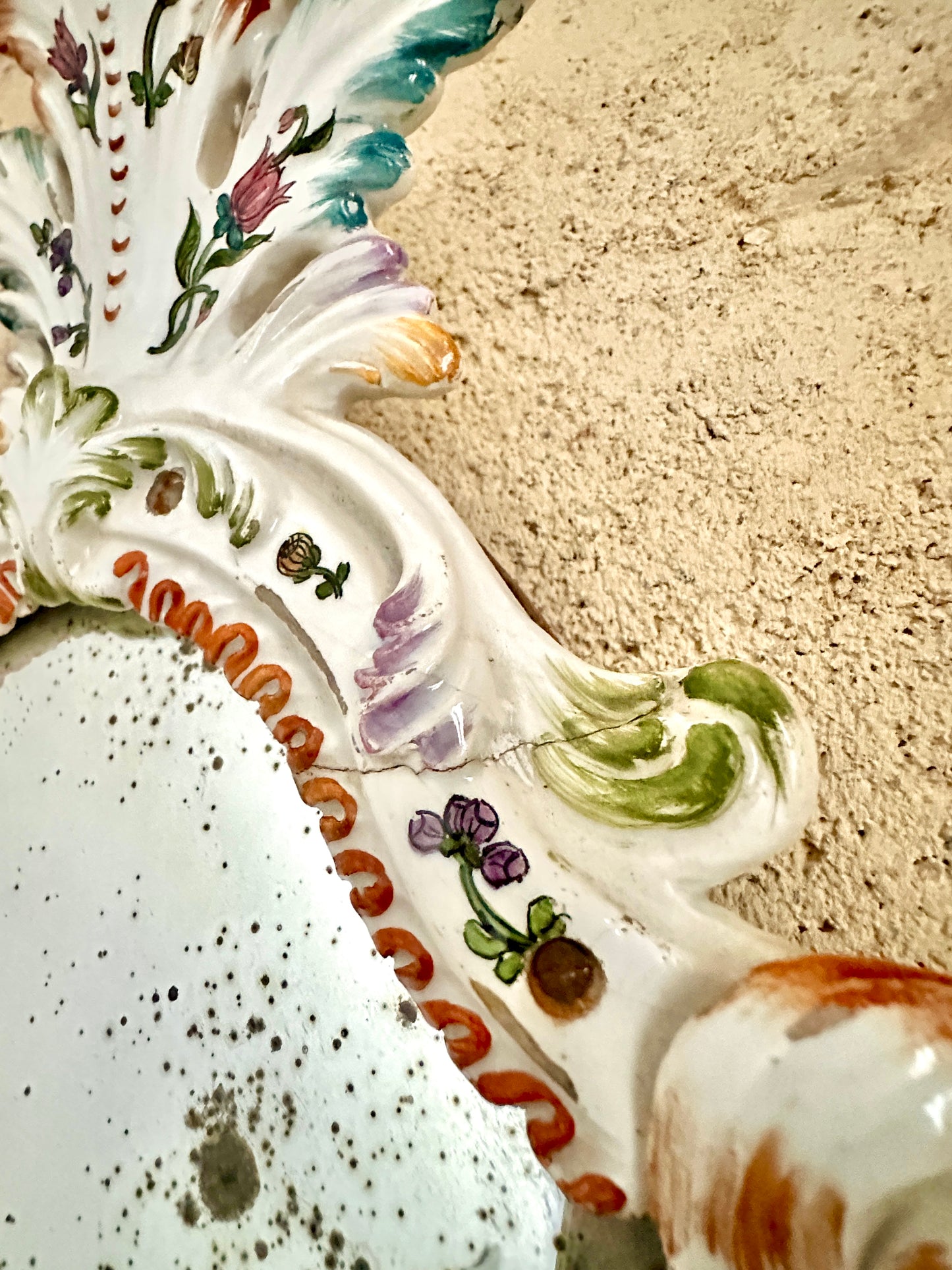 Pair Of Early C19th Bassano Ceramic Mirrors