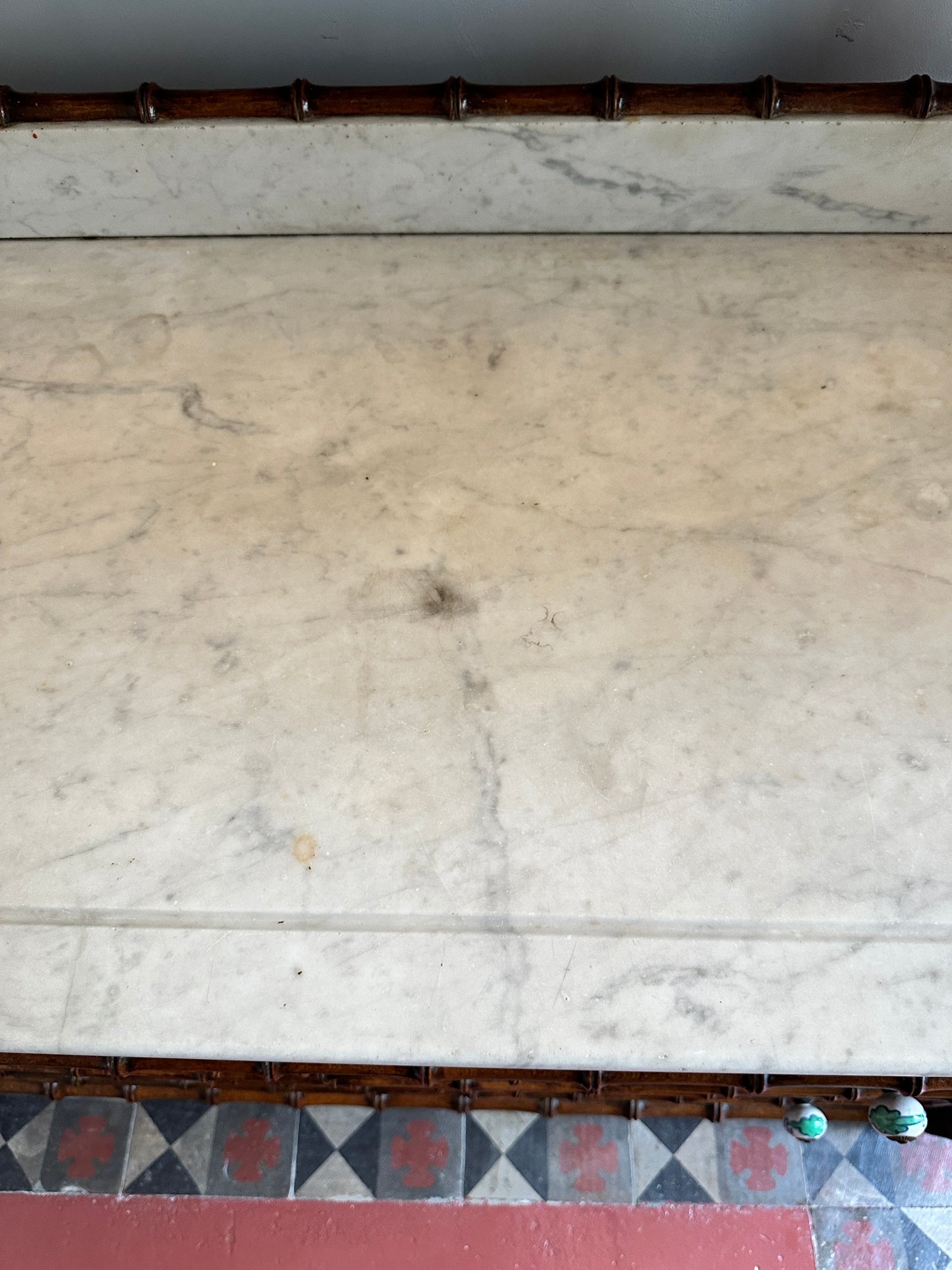 C19th French Faux Bamboo & Marble Dresser