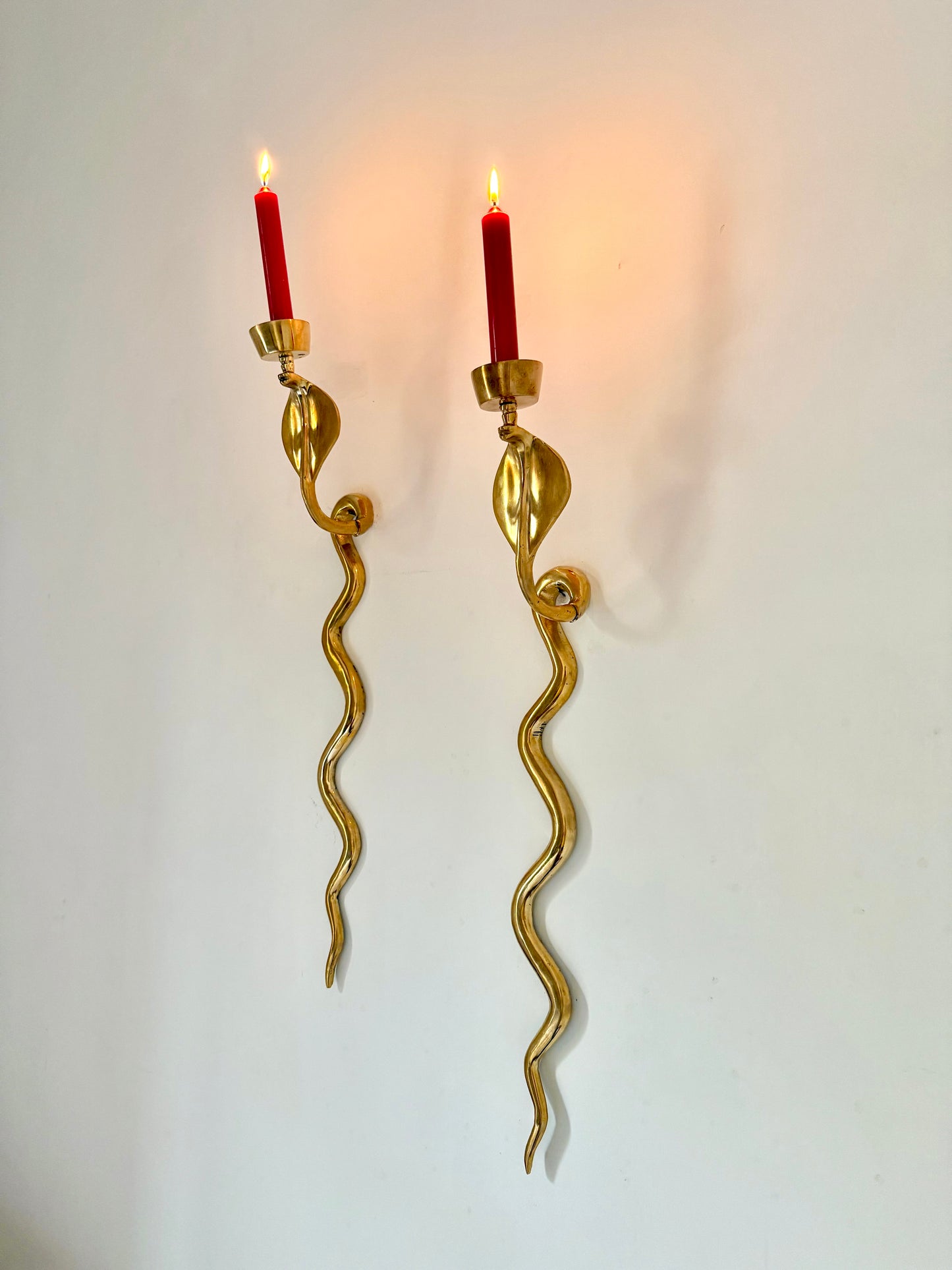 Pair of 1960s French Cobra Sconces