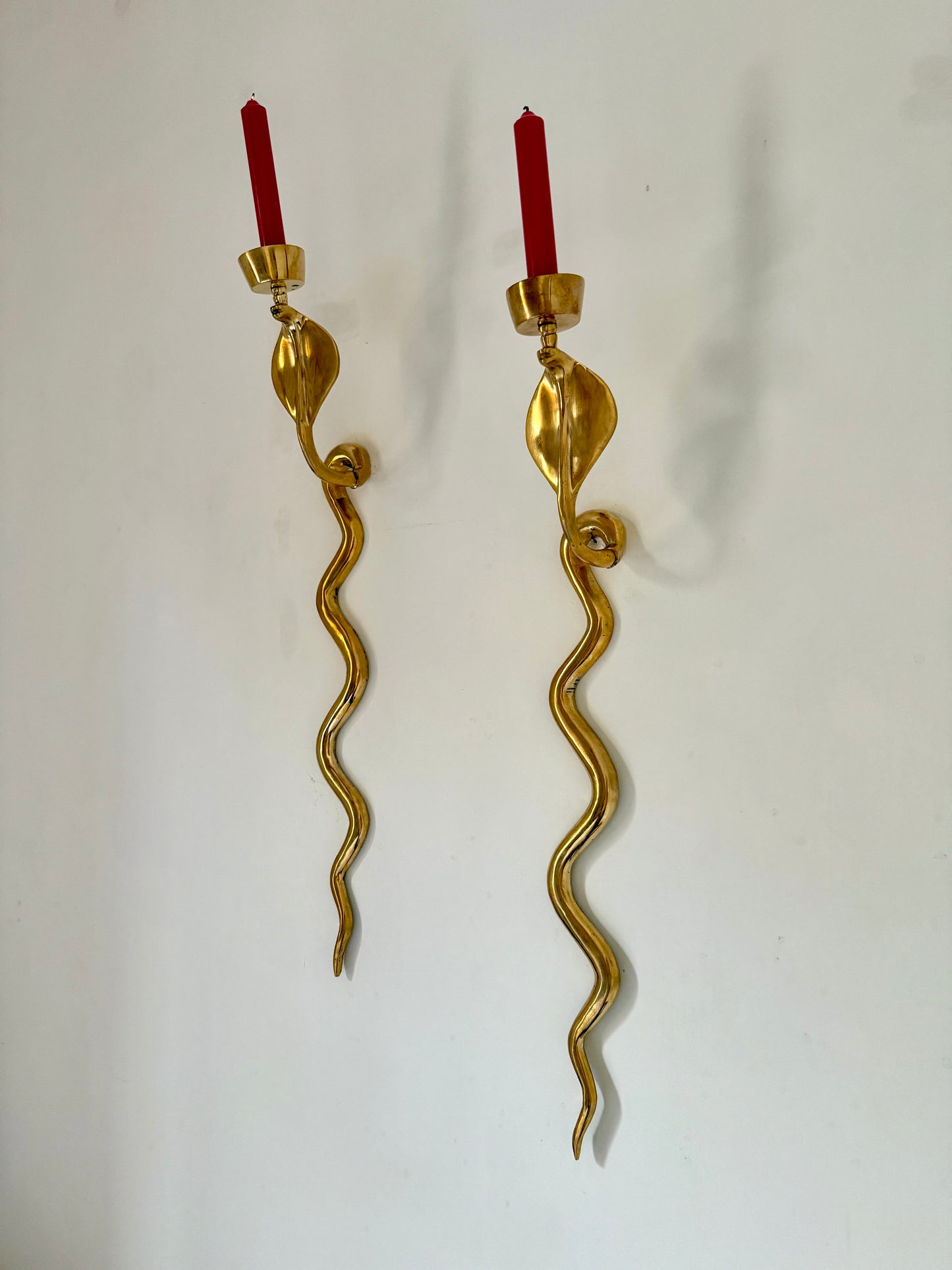 Pair of 1960s French Cobra Sconces