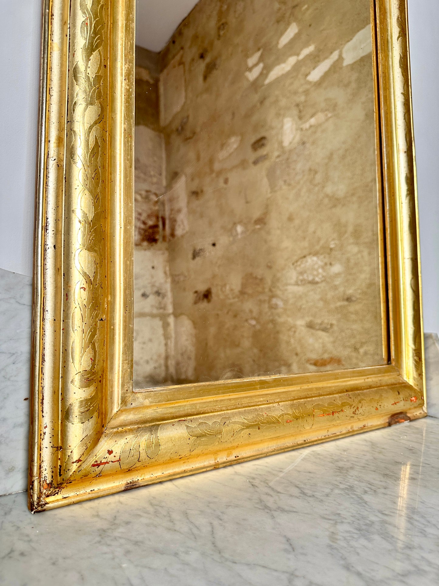 C19th Louis Philippe Gilt Archtop Mirror