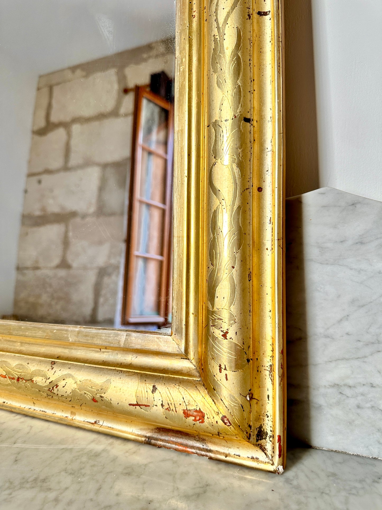 C19th Louis Philippe Gilt Archtop Mirror