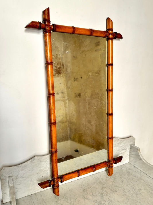 Early C20th Faux Bamboo Mirror
