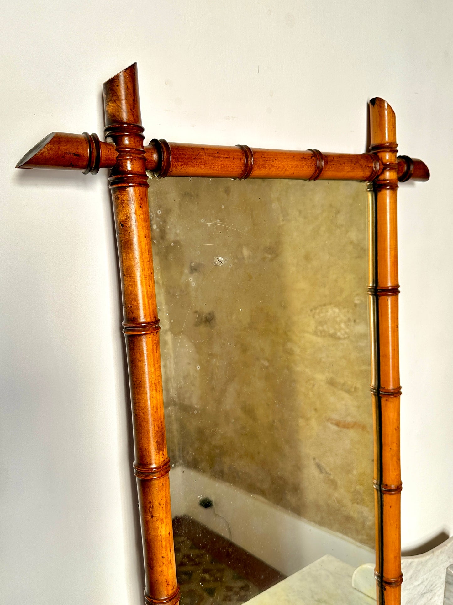 Early C20th Faux Bamboo Mirror