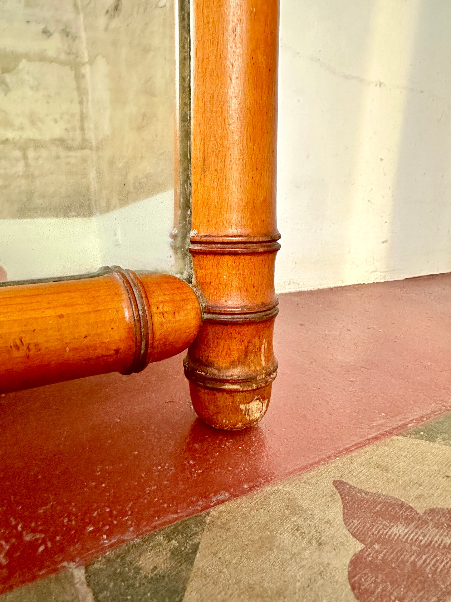 Large C19th French Faux Bamboo Mirror