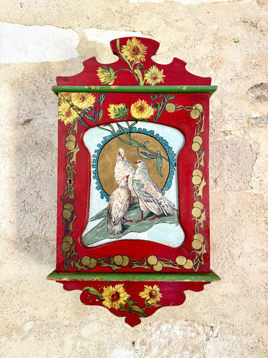 Late C19th French Folk Art Wall Cabinet