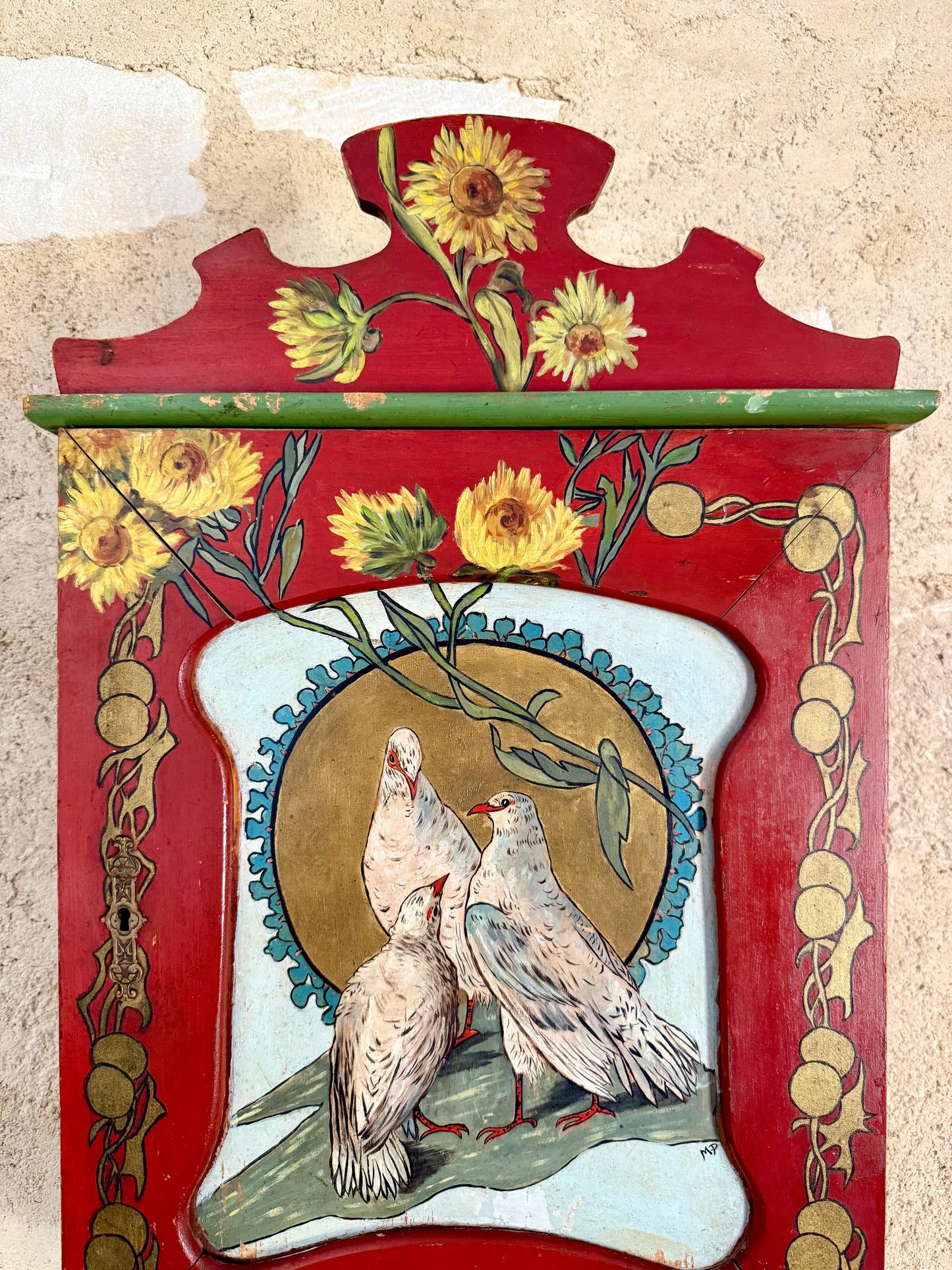 Late C19th French Folk Art Wall Cabinet