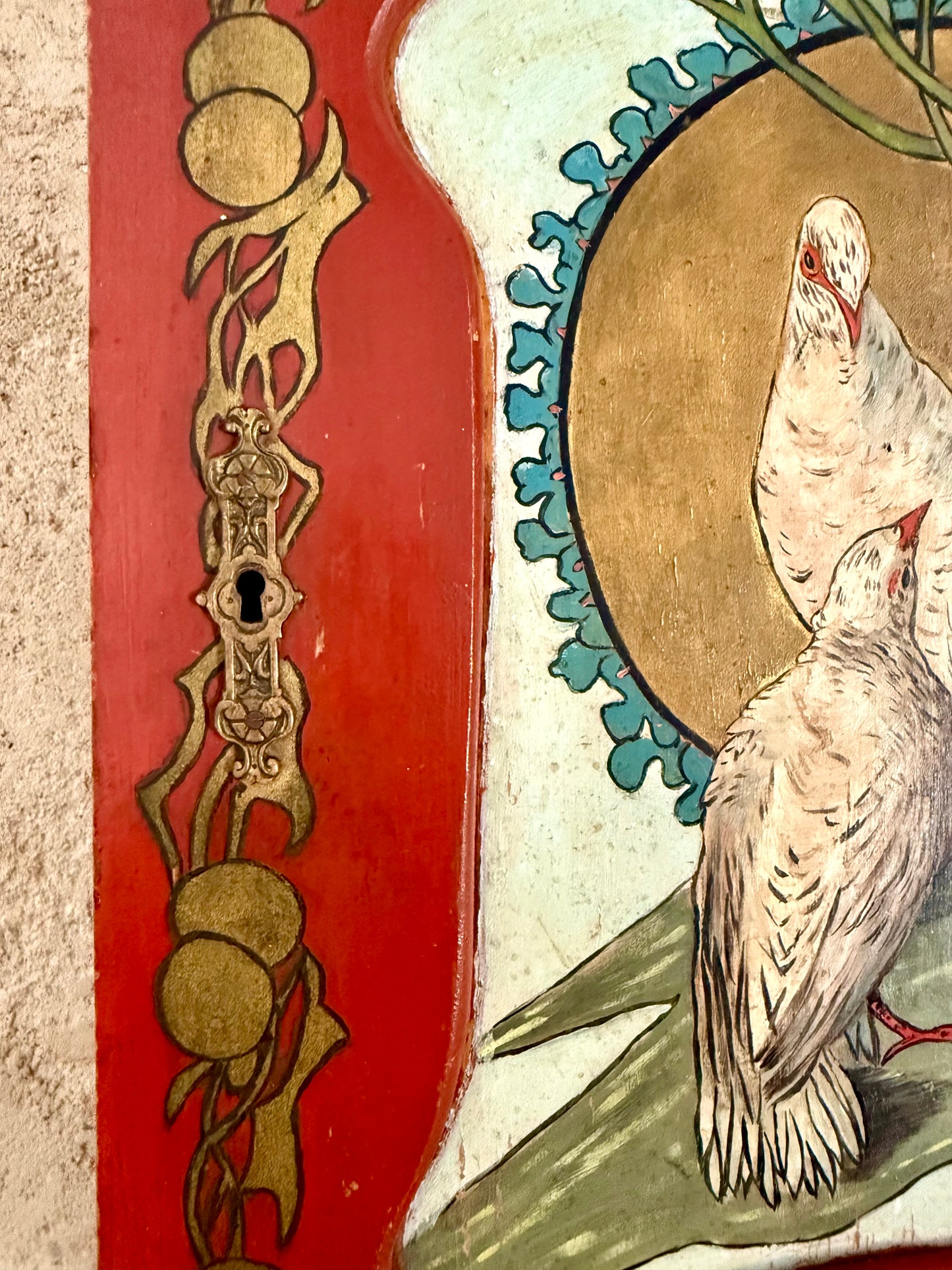 Late C19th French Folk Art Wall Cabinet