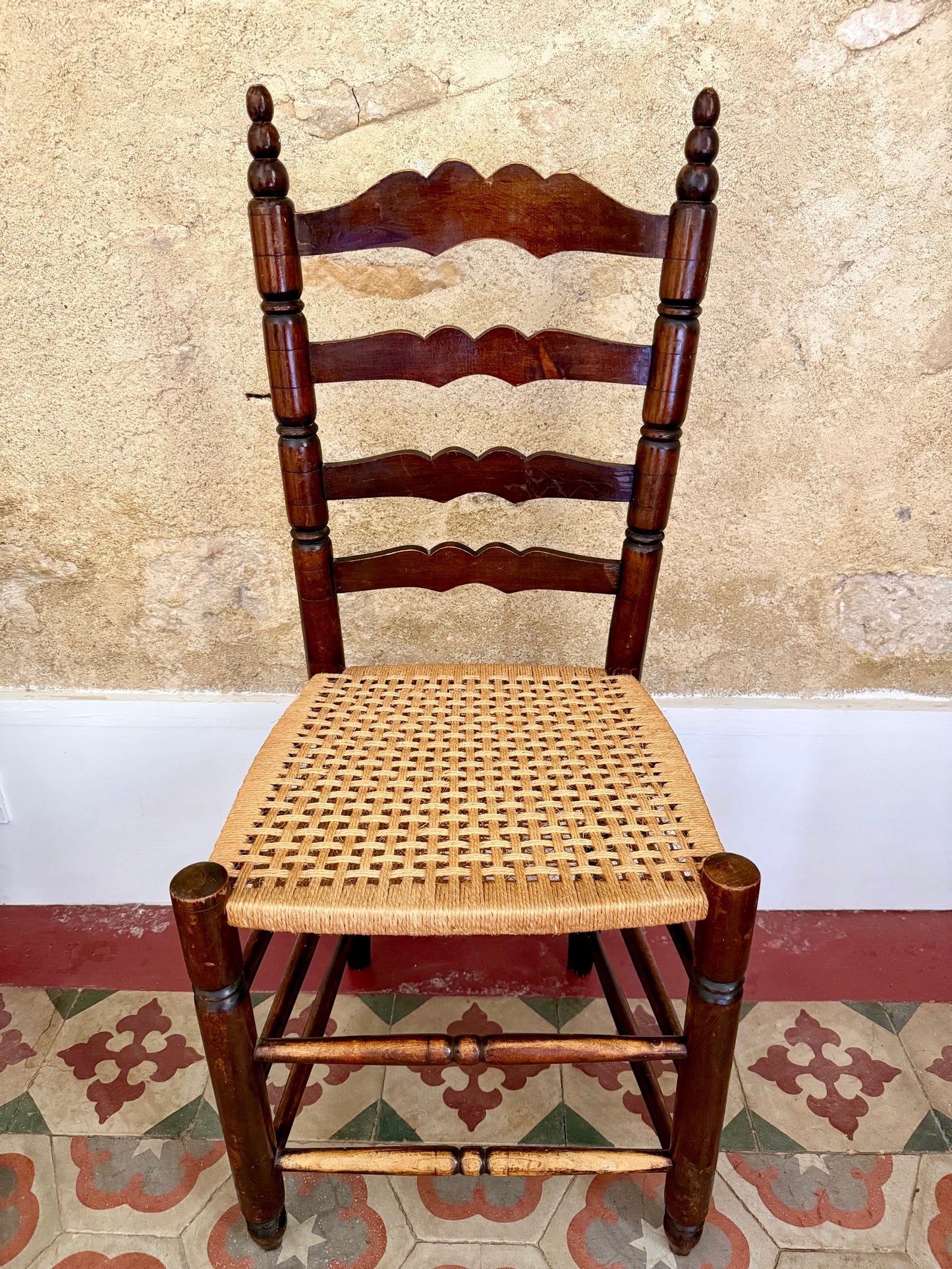 Set Of Four Rustic French Farmhouse Chairs