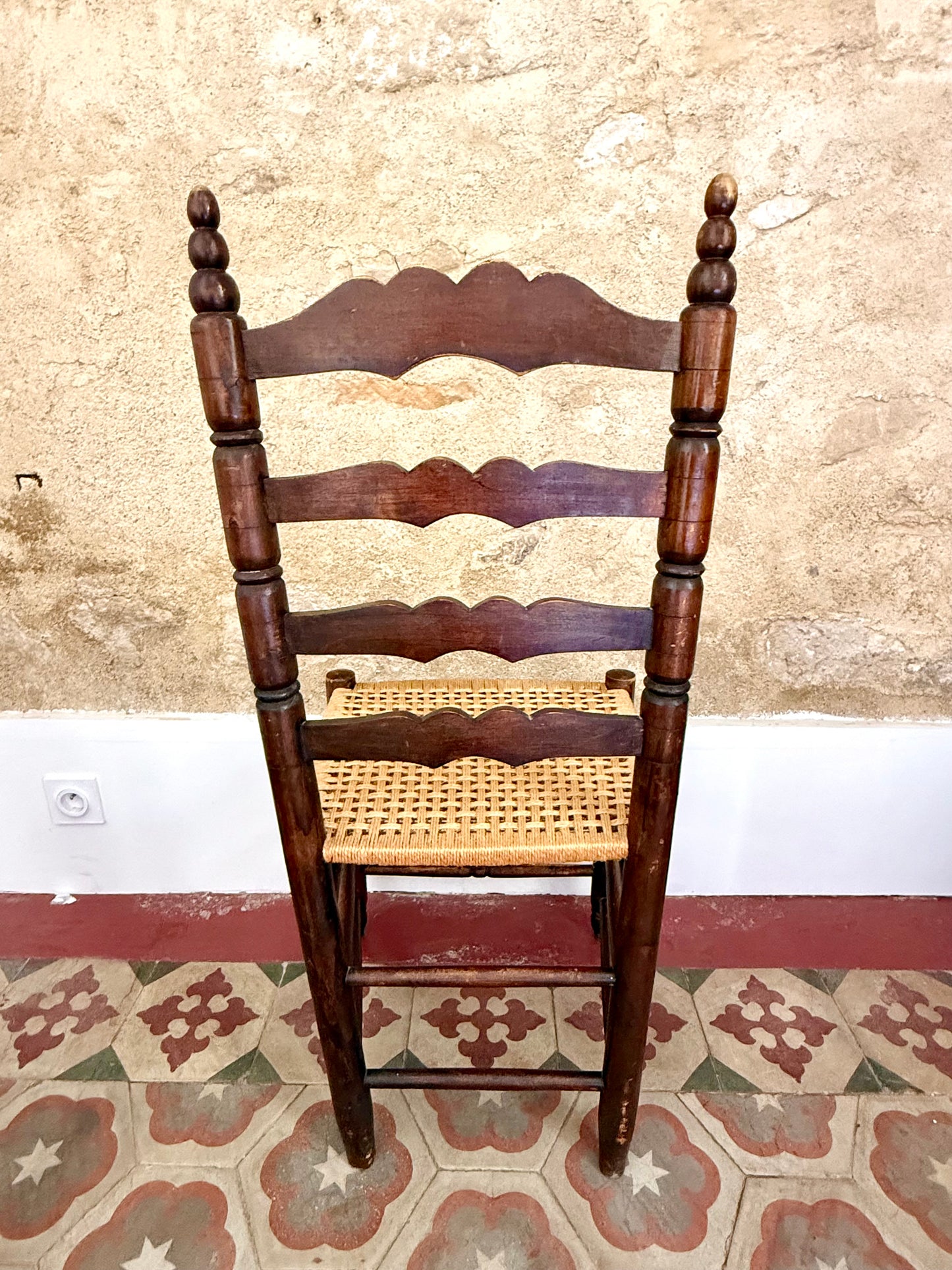 Set Of Four Rustic French Farmhouse Chairs