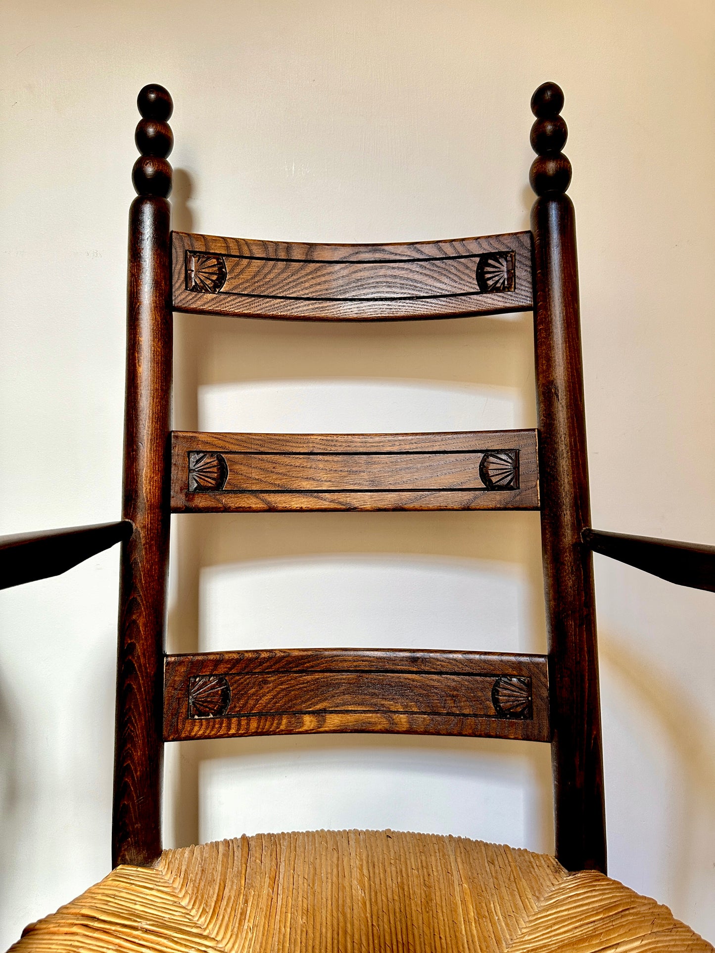 Early C20th Breton Rush Seat Armchairs (Available Individually)