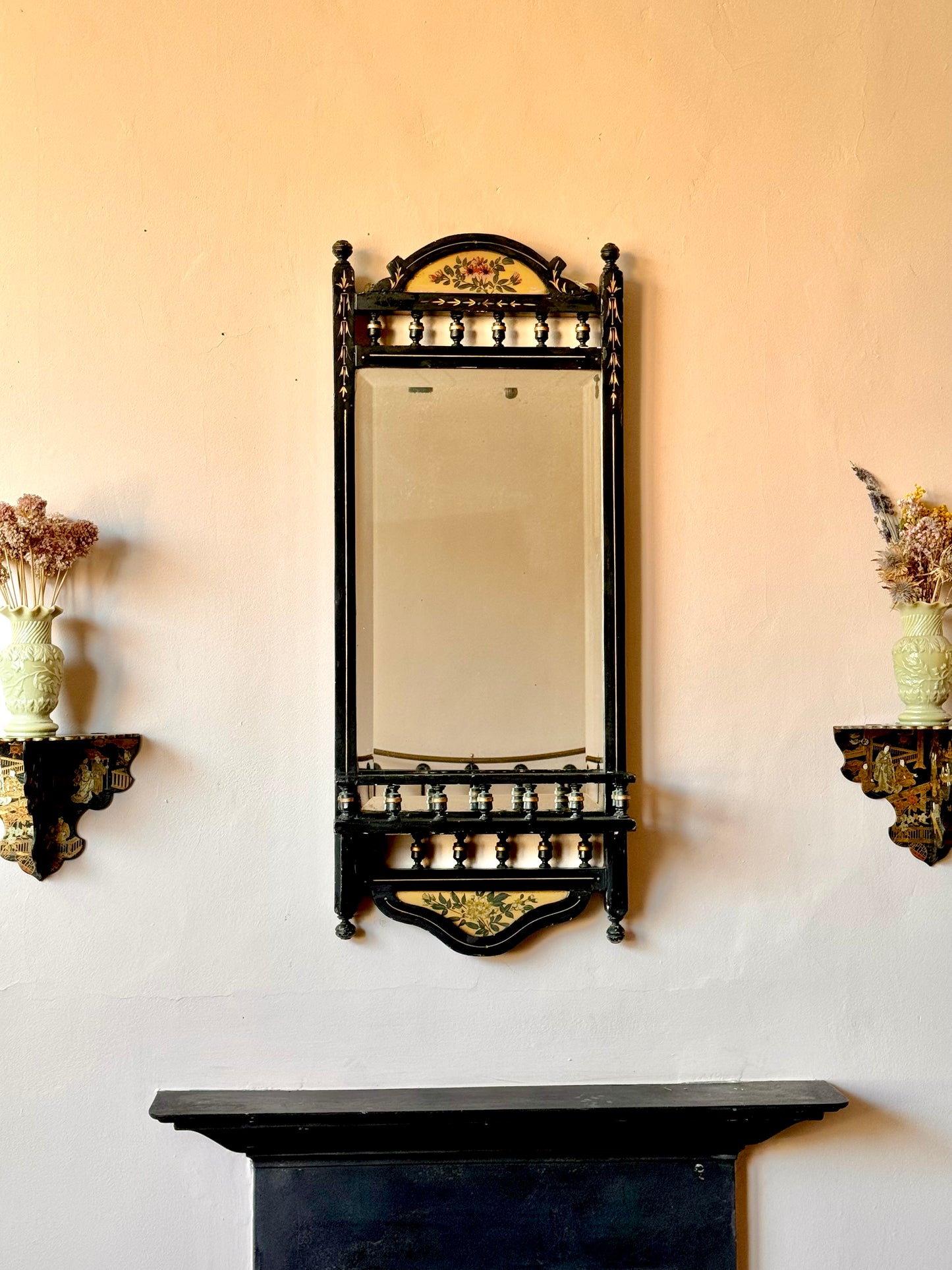 C19th Aesthetic Movement Lacquered Mirror