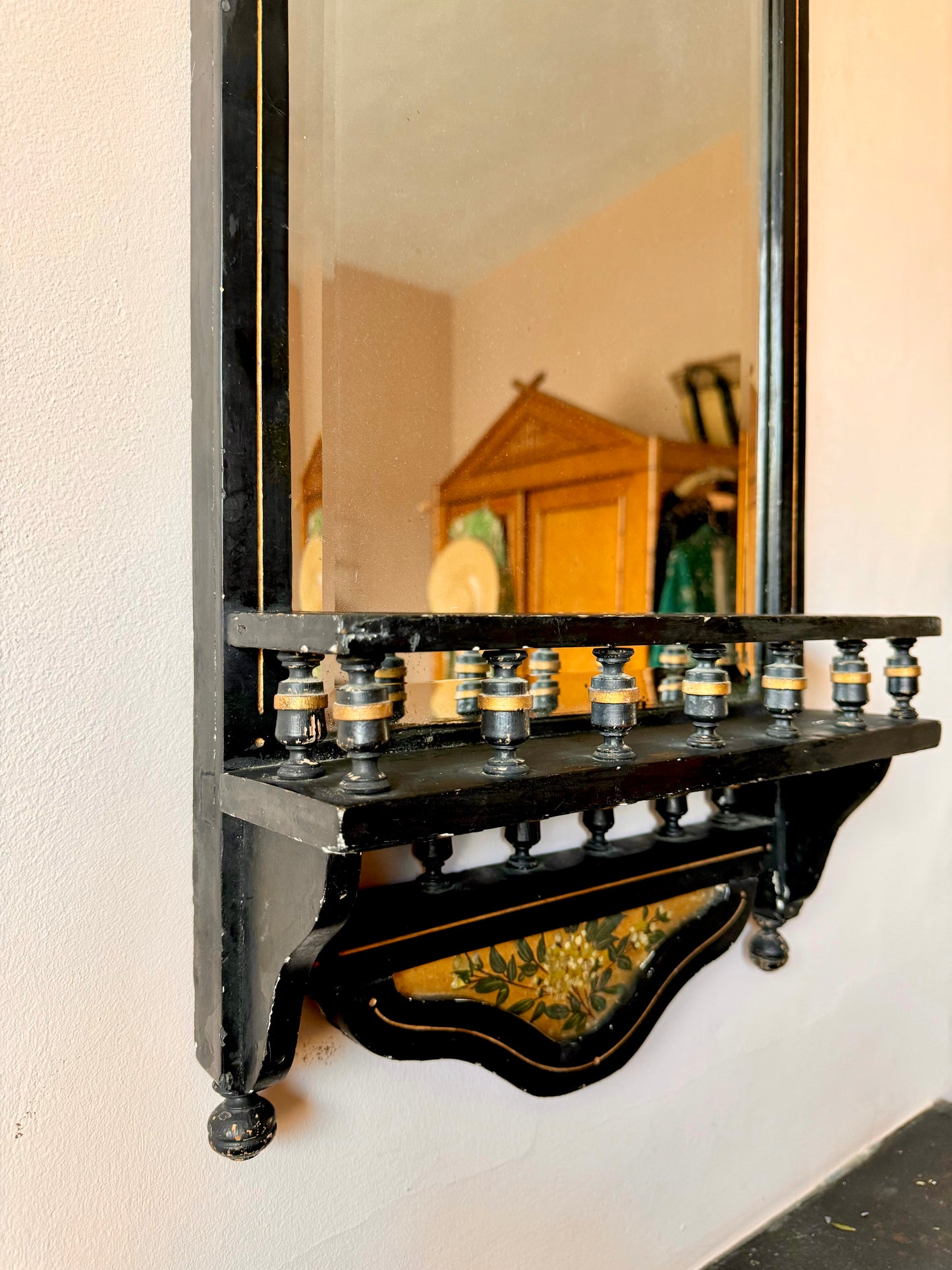 C19th Aesthetic Movement Lacquered Mirror