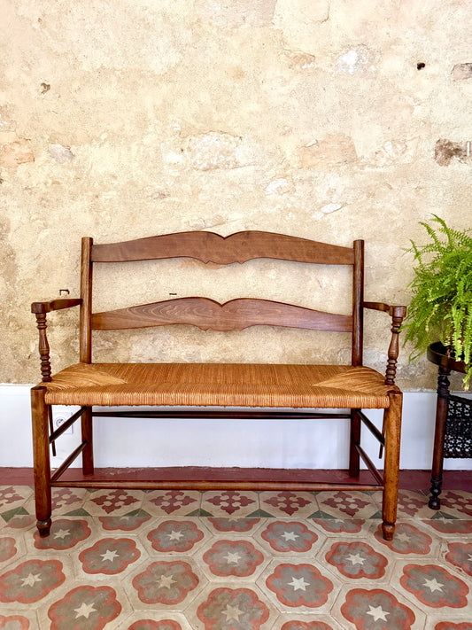 Early C19th Provençal Rush Seat Bench
