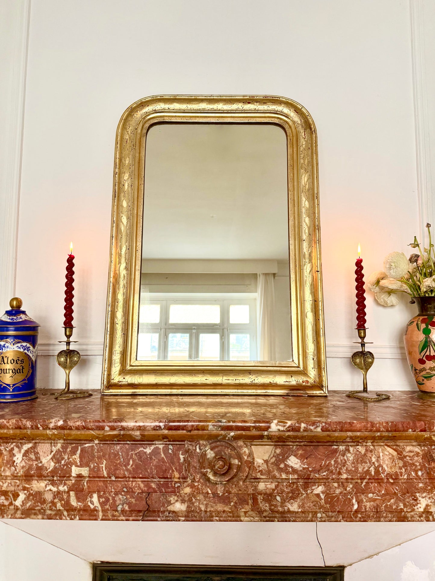 C19th Louis Philippe Gilt Archtop Mirror