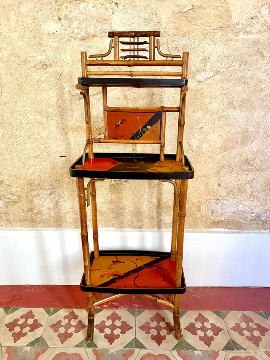 Aesthetic Movement Japanned Standing Shelf
