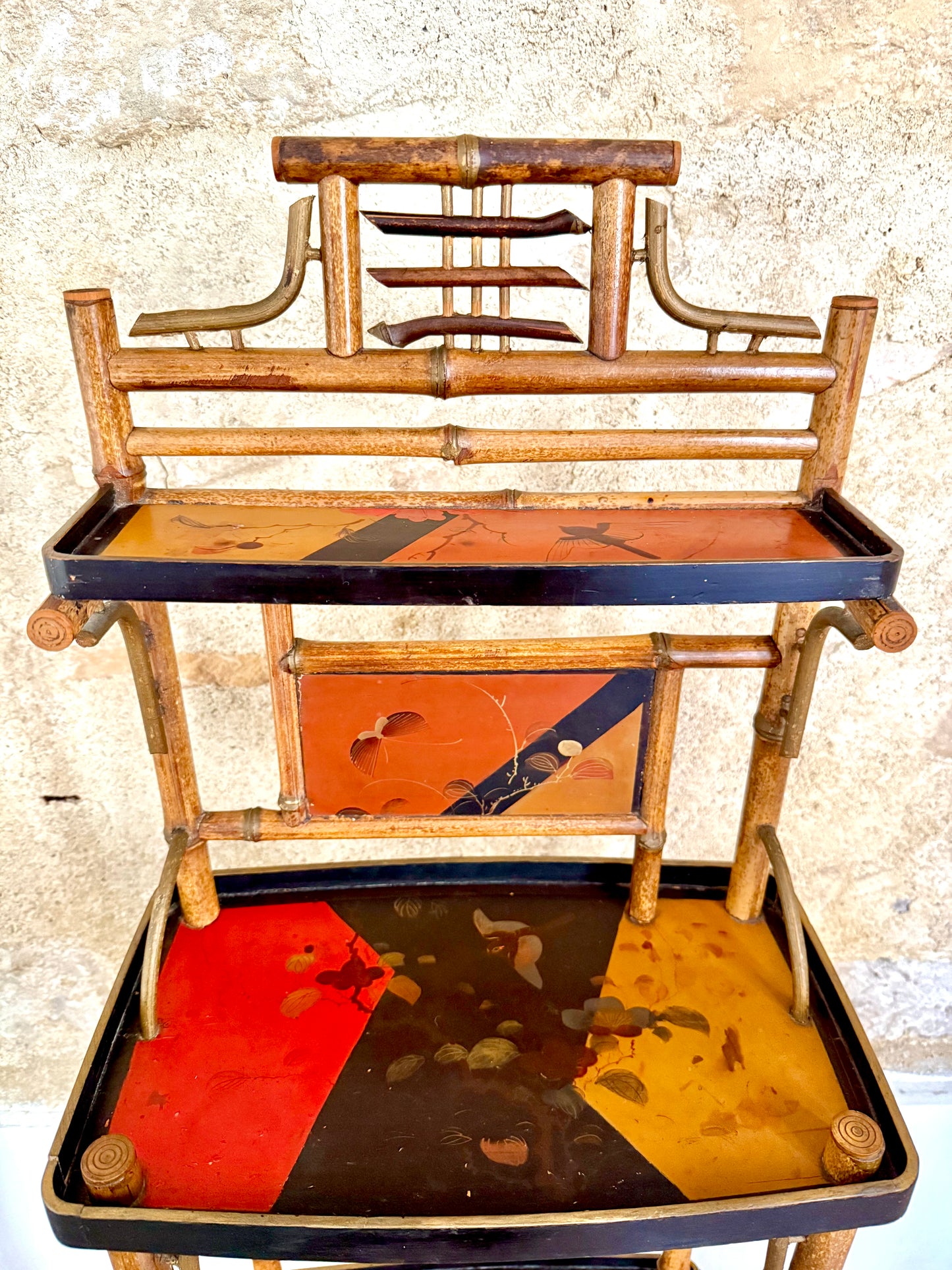 Aesthetic Movement Japanned Standing Shelf