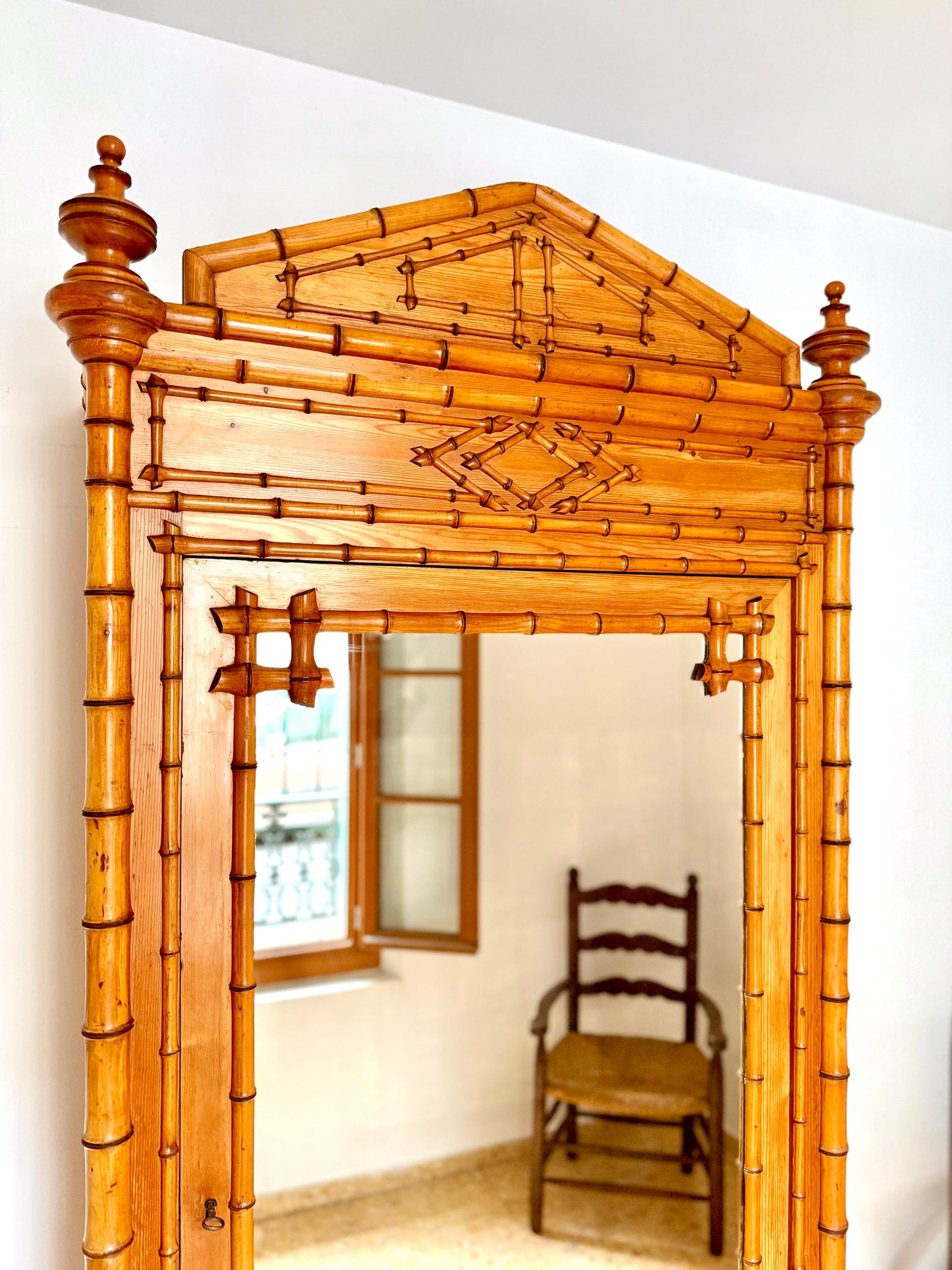 C19th French Faux Bamboo Armoire