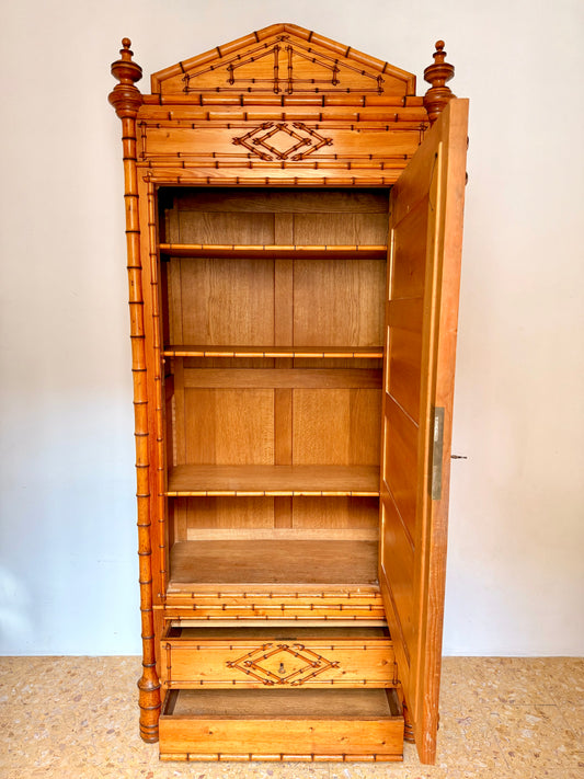 C19th French Faux Bamboo Armoire