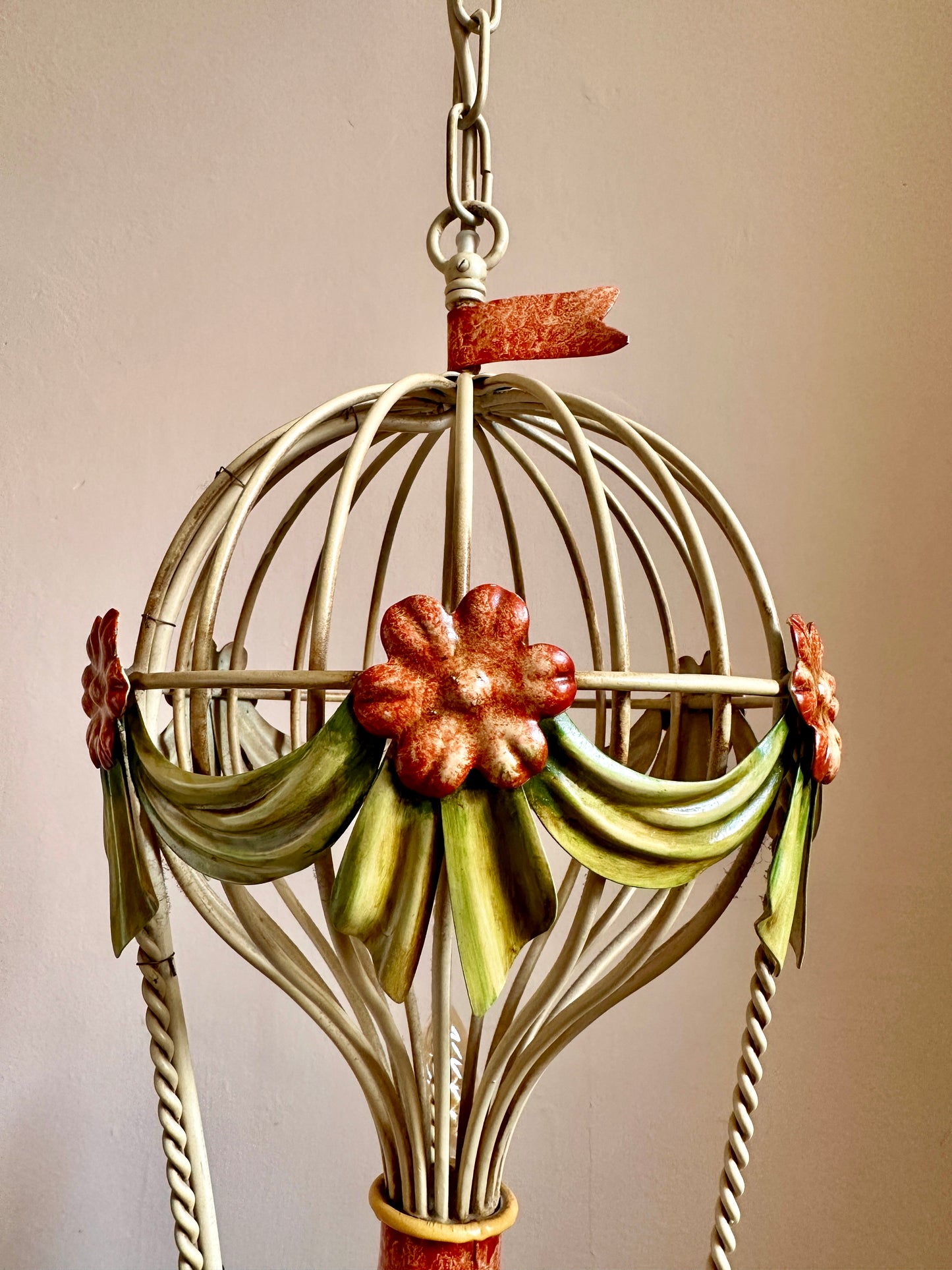 1960s Montgolfier Toleware Chandelier (Two Available)