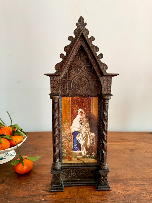 C19th Italian Religious Painted Porcelain Niche