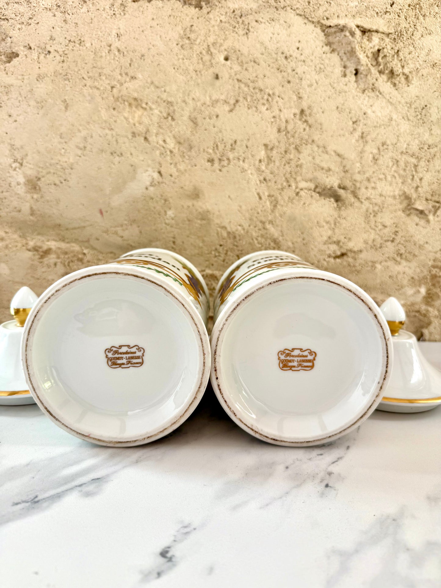 Pair of French Porcelain Pharmacy Pots