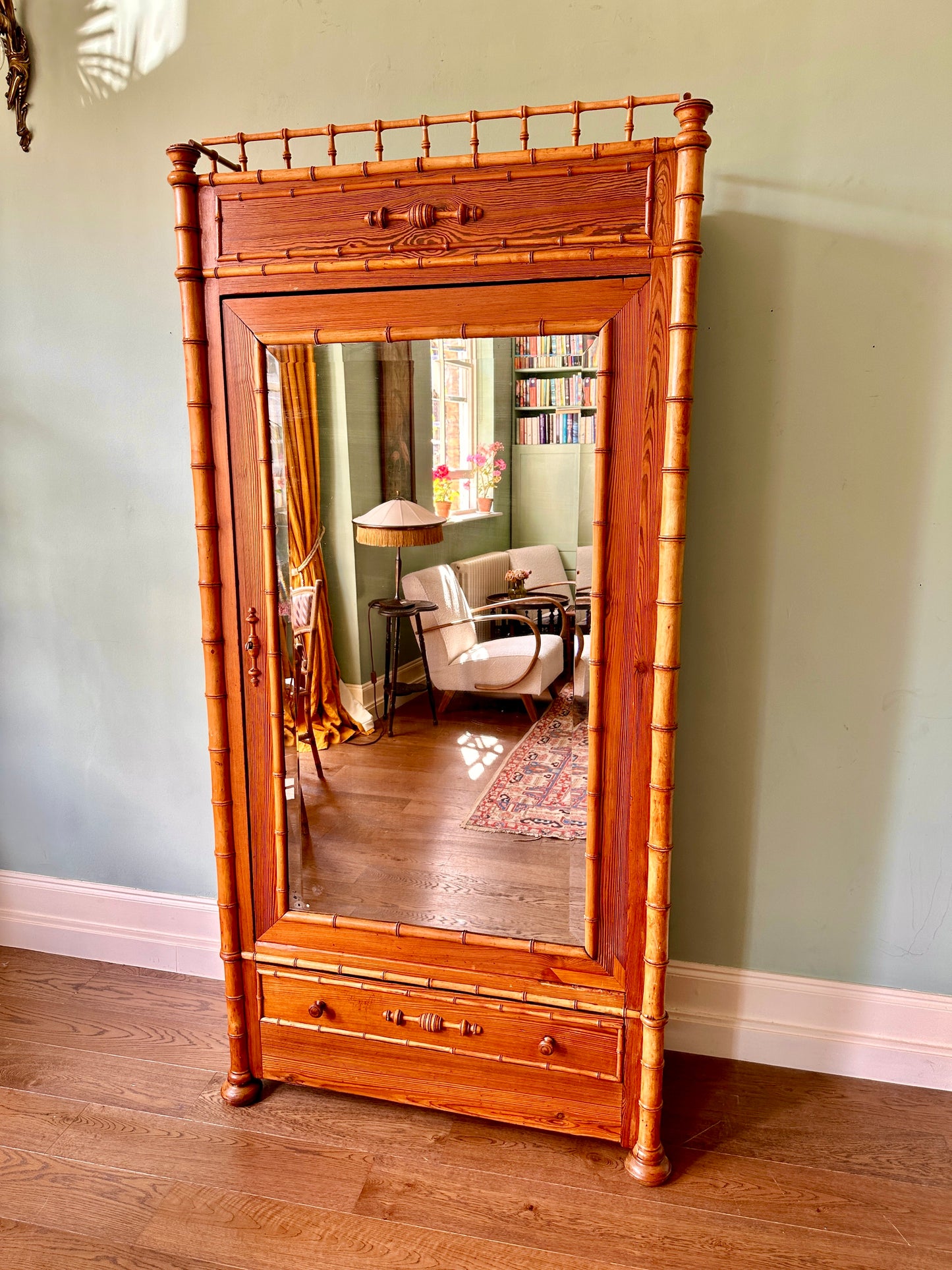 C19th French Faux Bamboo Armoire