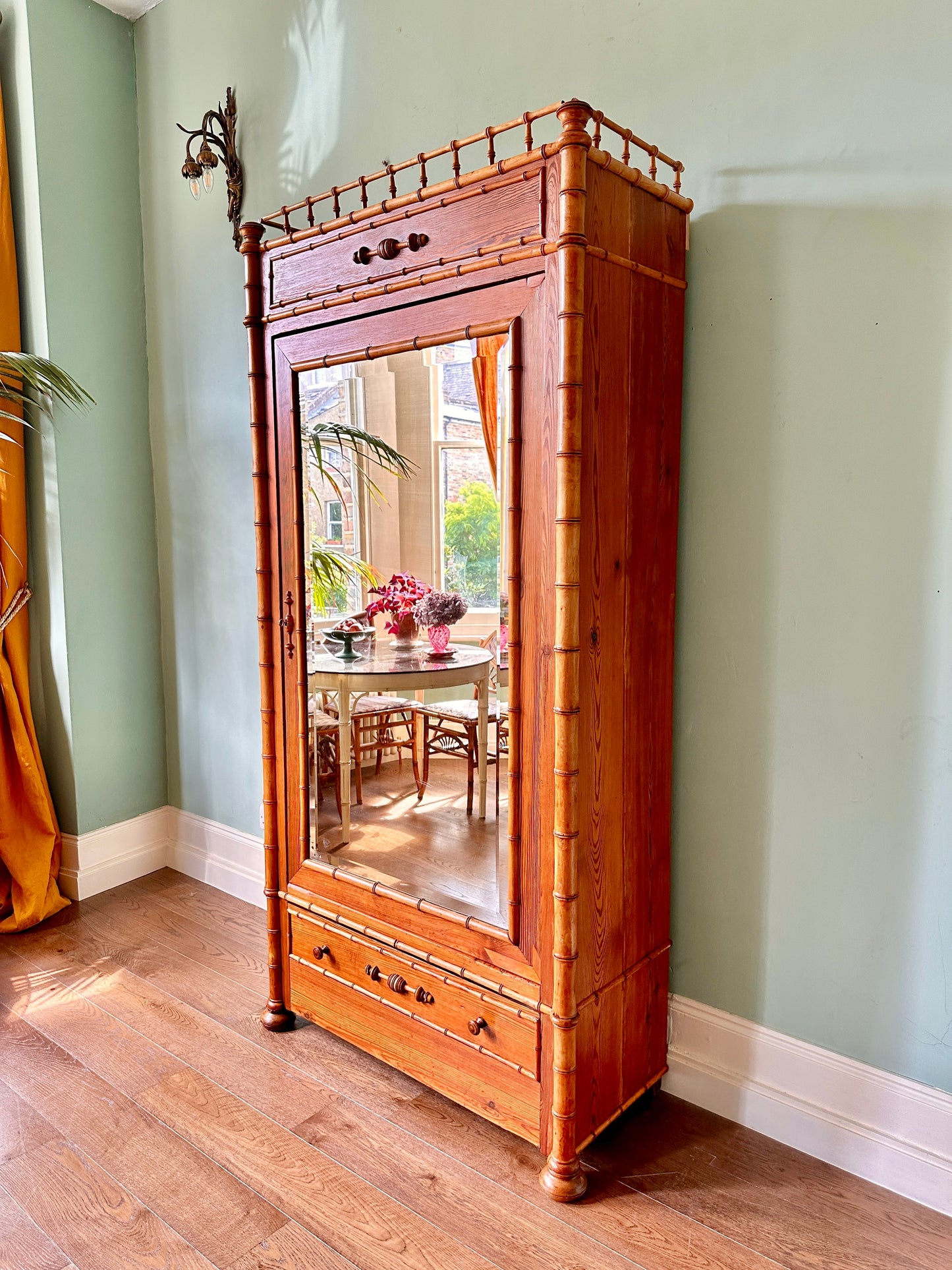 C19th French Faux Bamboo Armoire