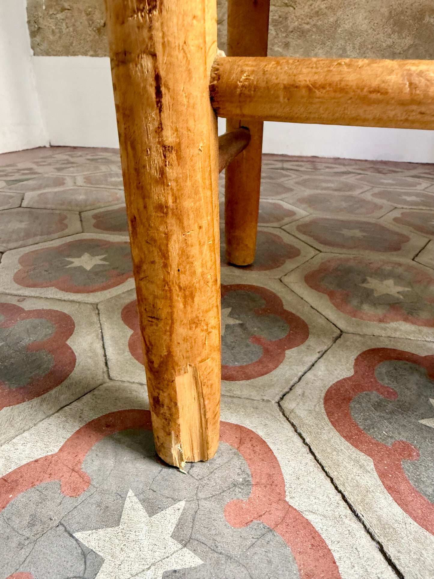 Early C20th Provençal Rush Seat Bench