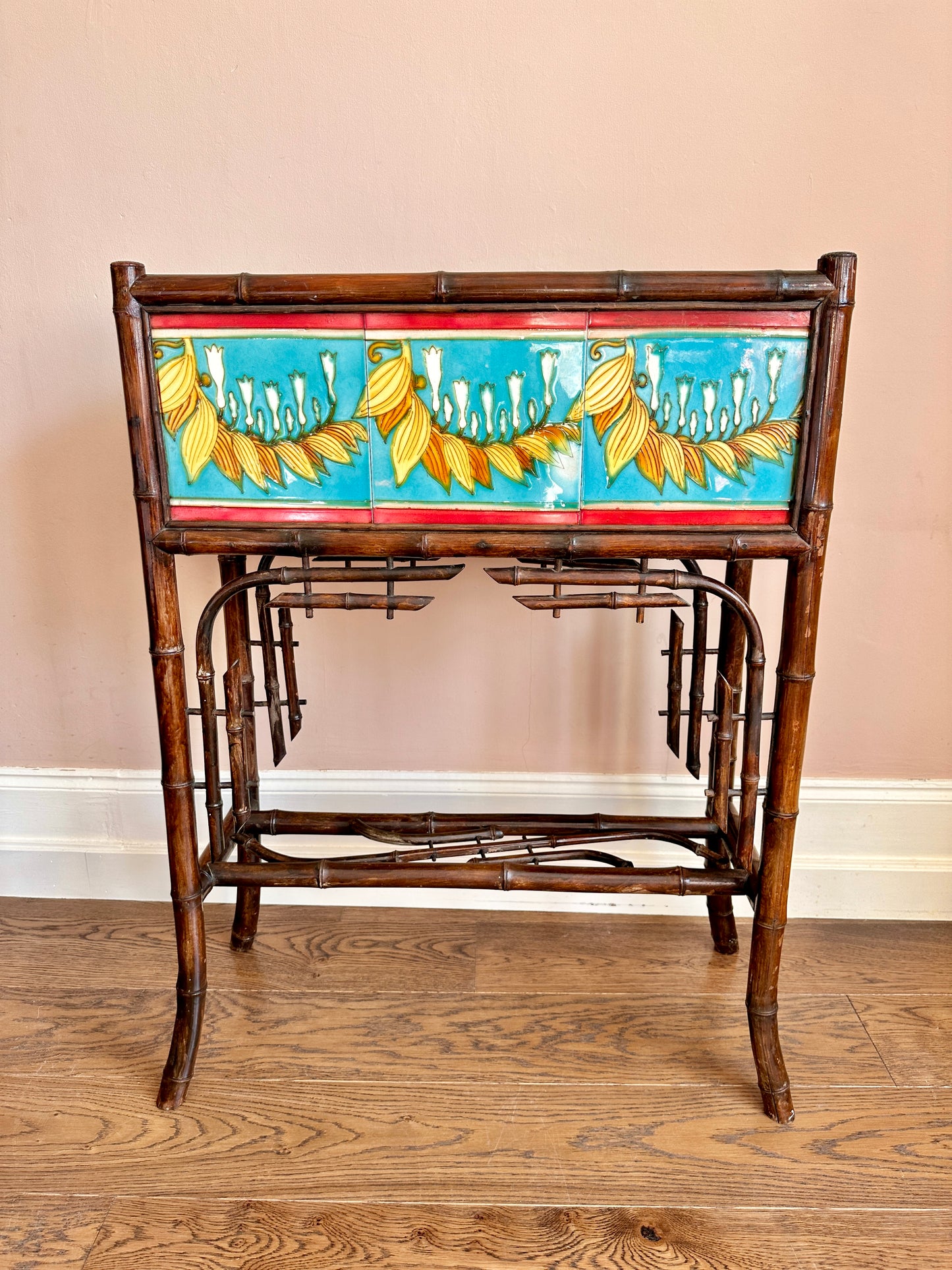 Napoleon III Bamboo and Tile Planter Jardinière