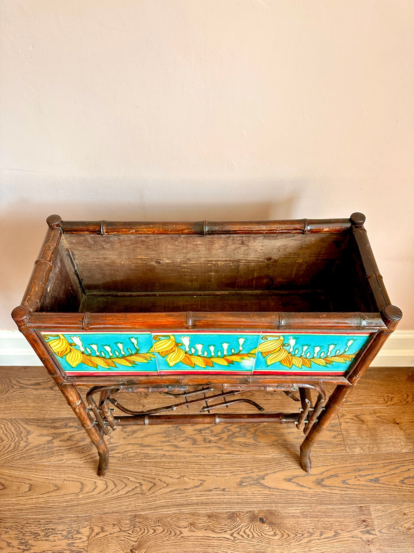 Napoleon III Bamboo and Tile Planter Jardinière